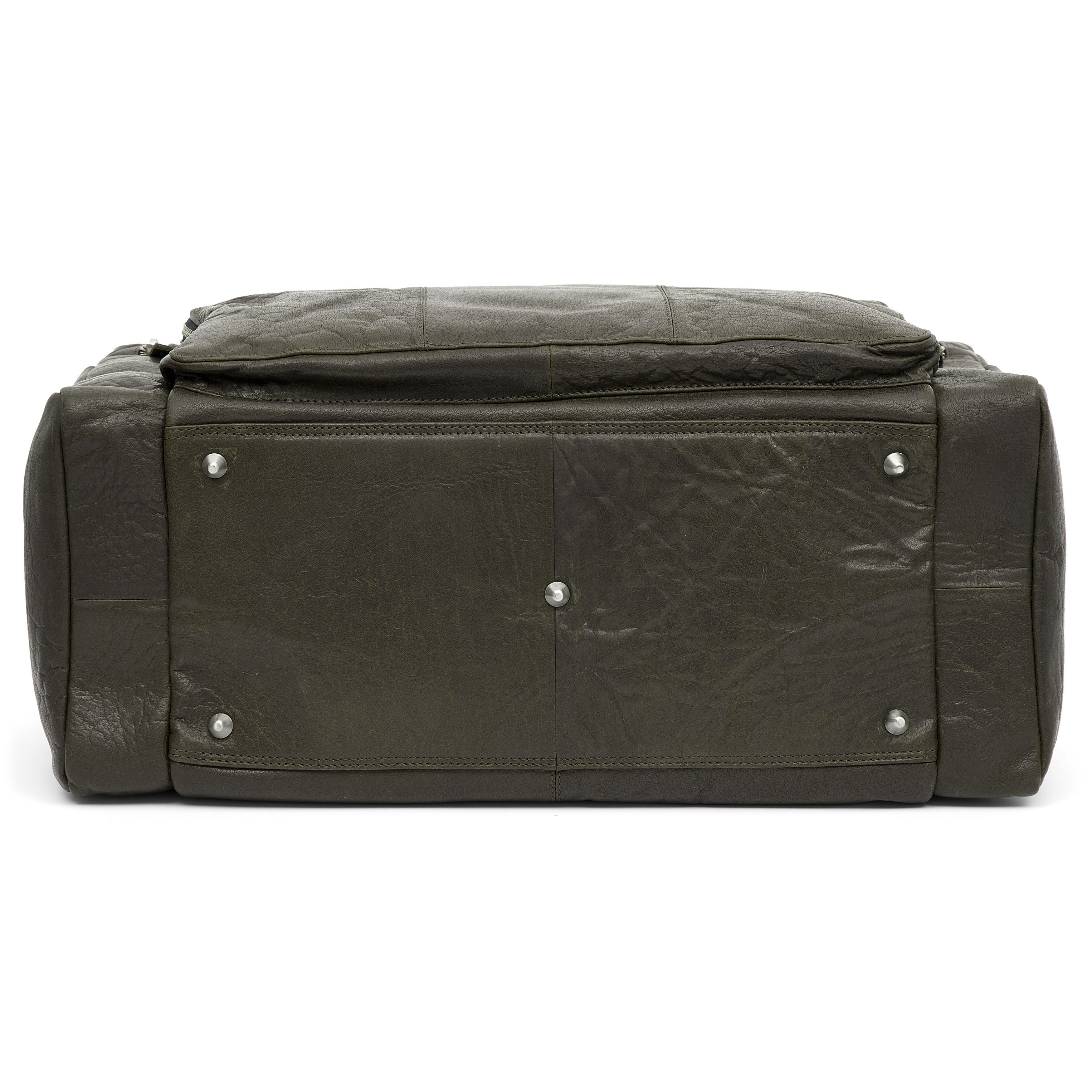 Montreal Olive Leather Travel Bag - 7