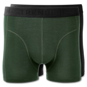 FeatherFeel | Pack de 2 calzoncillos tipo bóxer de lana merino en color negro y verde oliva FeatherFeel | Pack de 2 calzoncillos tipo bóxer de lana merino en color negro y verde oliva