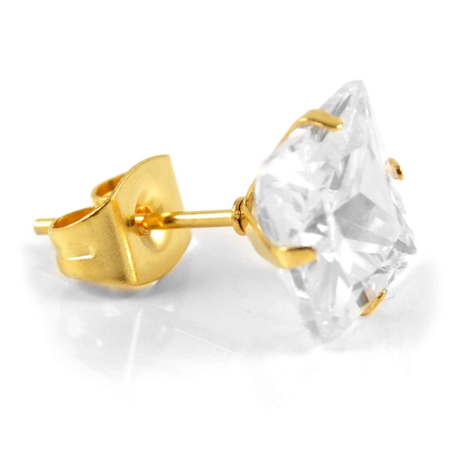 Sentio | 8 mm Gold-Tone Zirconia Stud Earring - 3