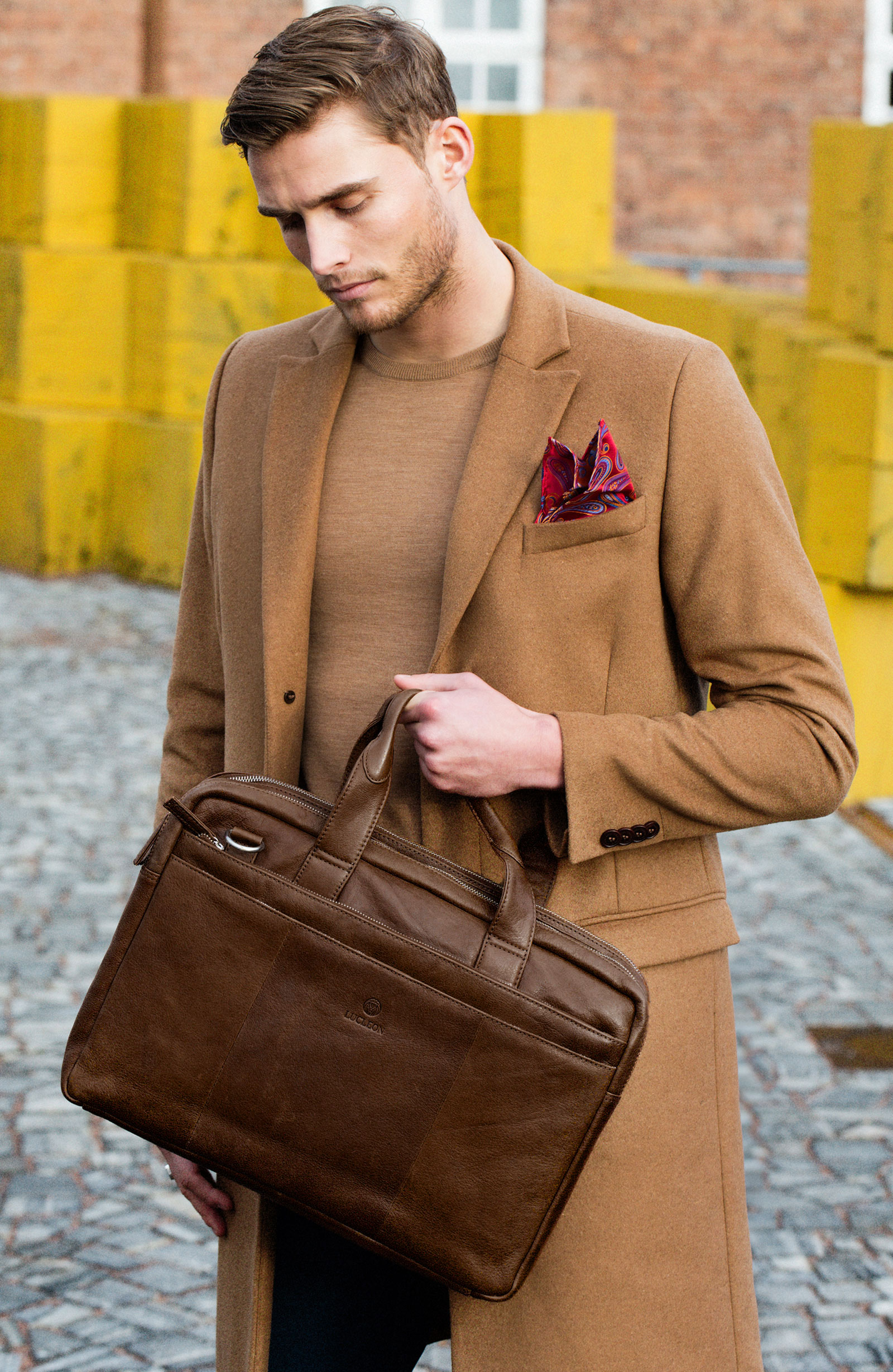 Sac brun pour ordinateur portable "California" - 4