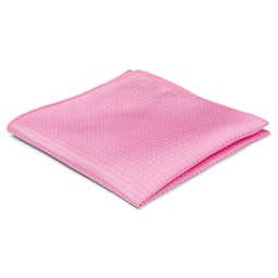 Pañuelo de bolsillo de seda rosa con lunares