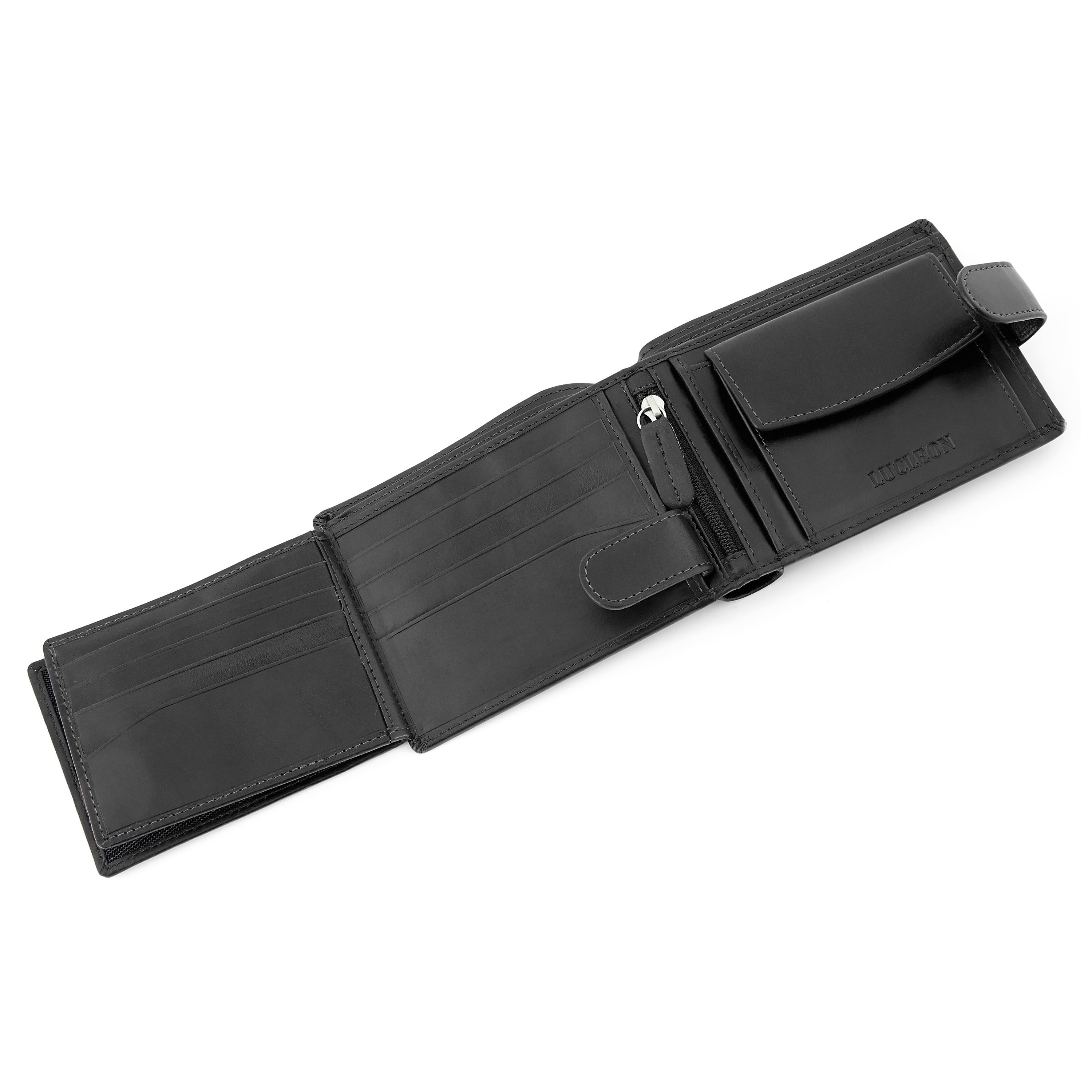 Schwarze Ergonomische Jasper Leder Geldbörse - 12