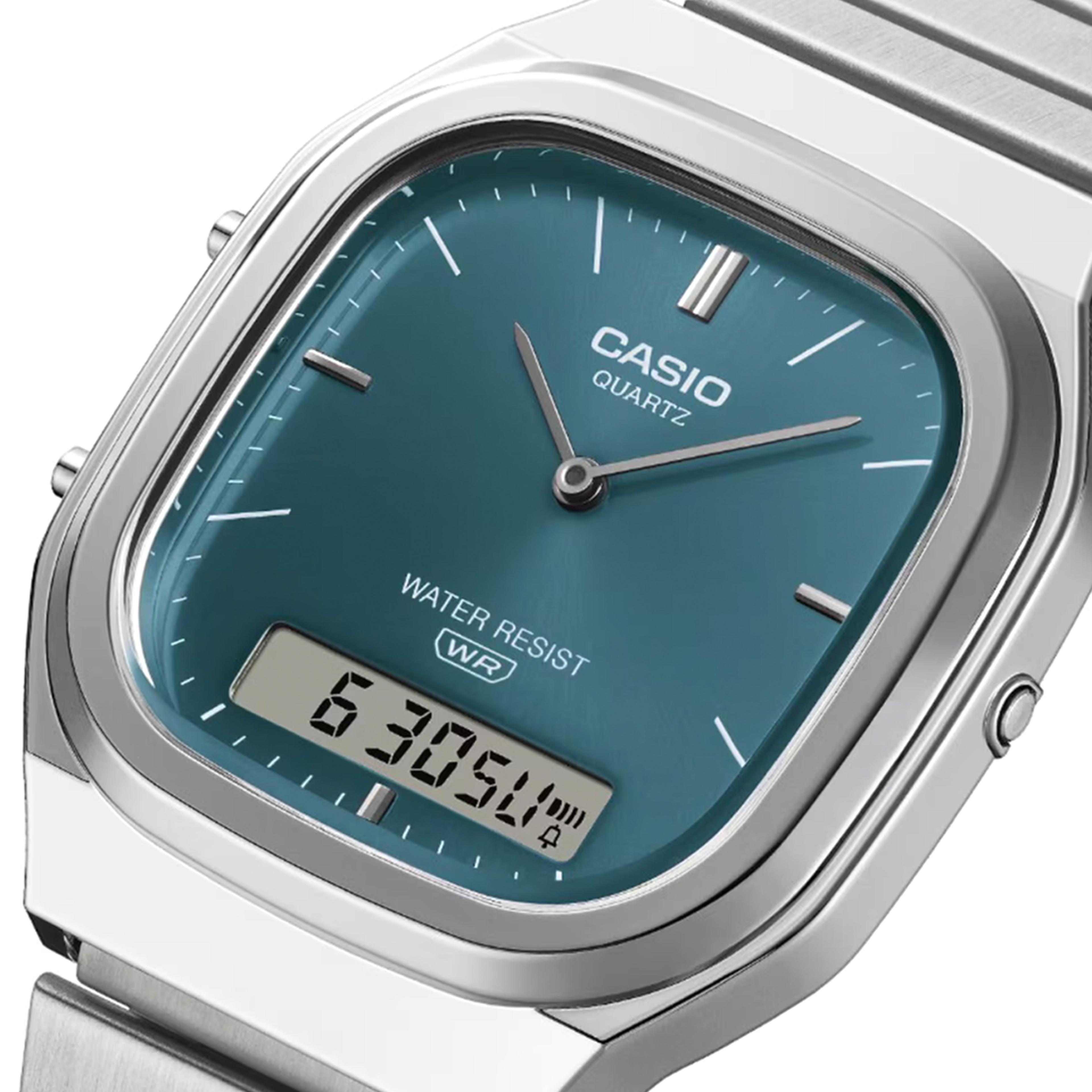 Casio Vintage AQ 240E 3AEF S lvftonet Ana digi klokke I Resin P casio-vintage-aq-240e-3aef-s-lvftonet-ana-digi-klokke-i-resin-p