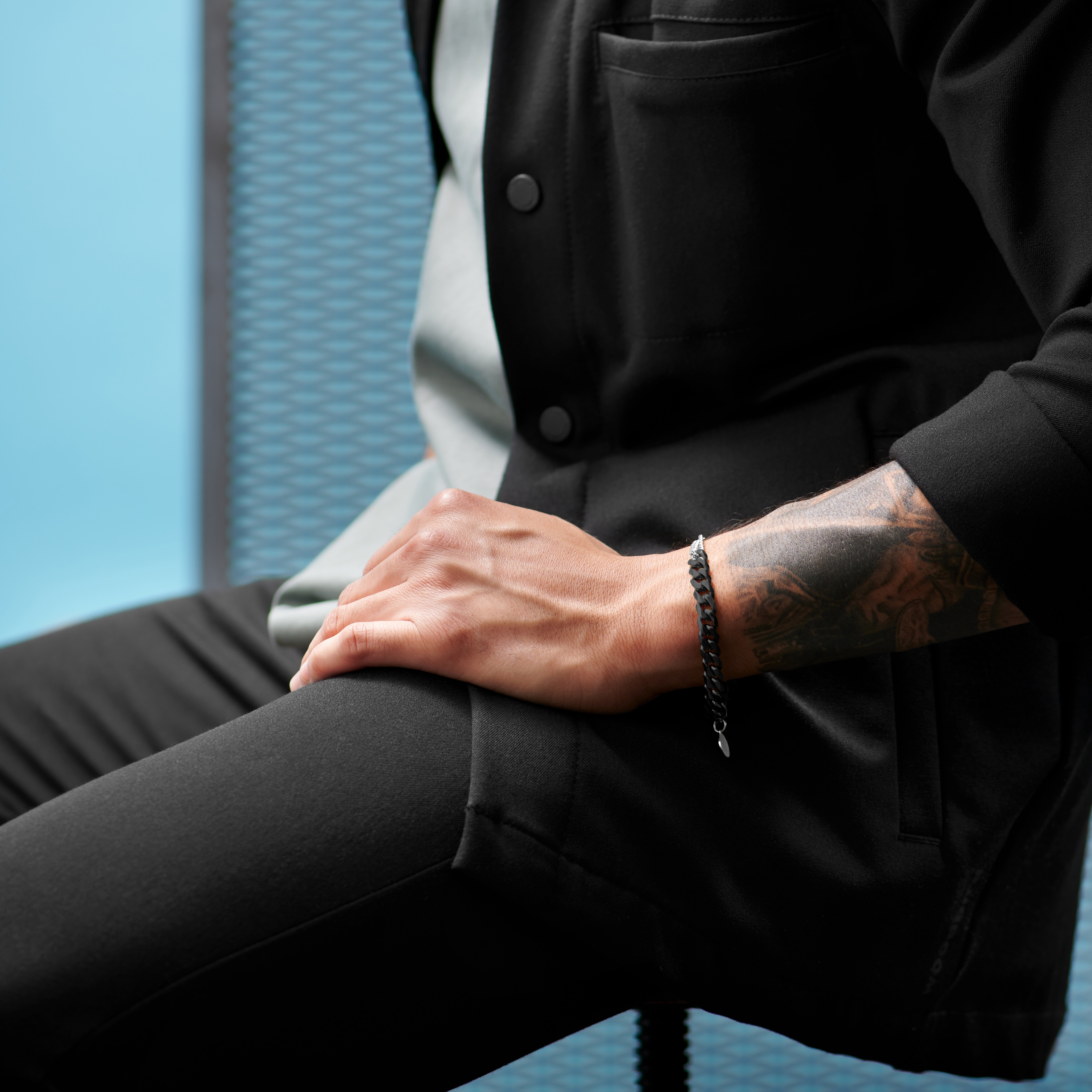 Carlos Amager Silver-Tone & Gunmetal Curb Chain Bracelet - 4