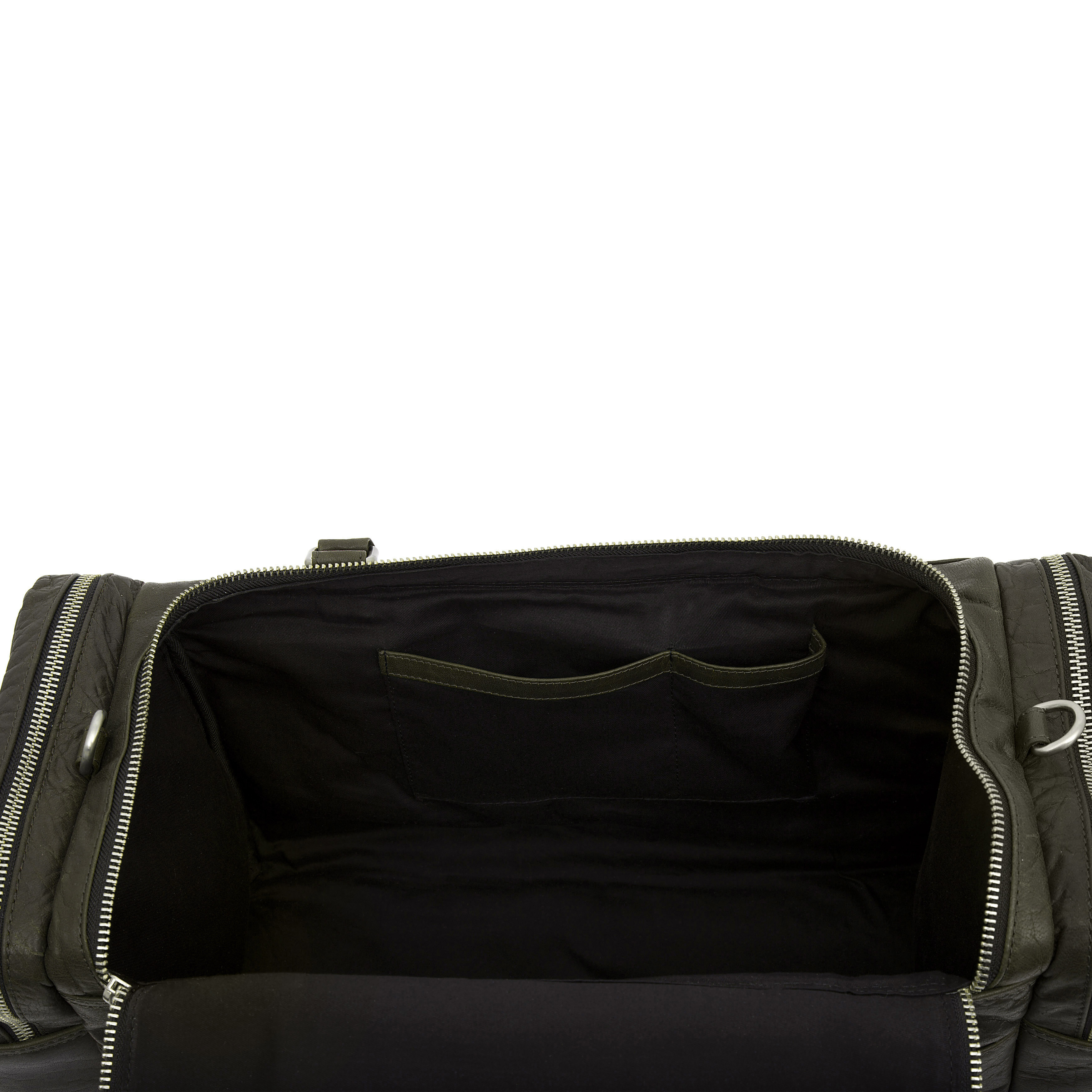 Montreal Olive Leather Travel Bag - 11