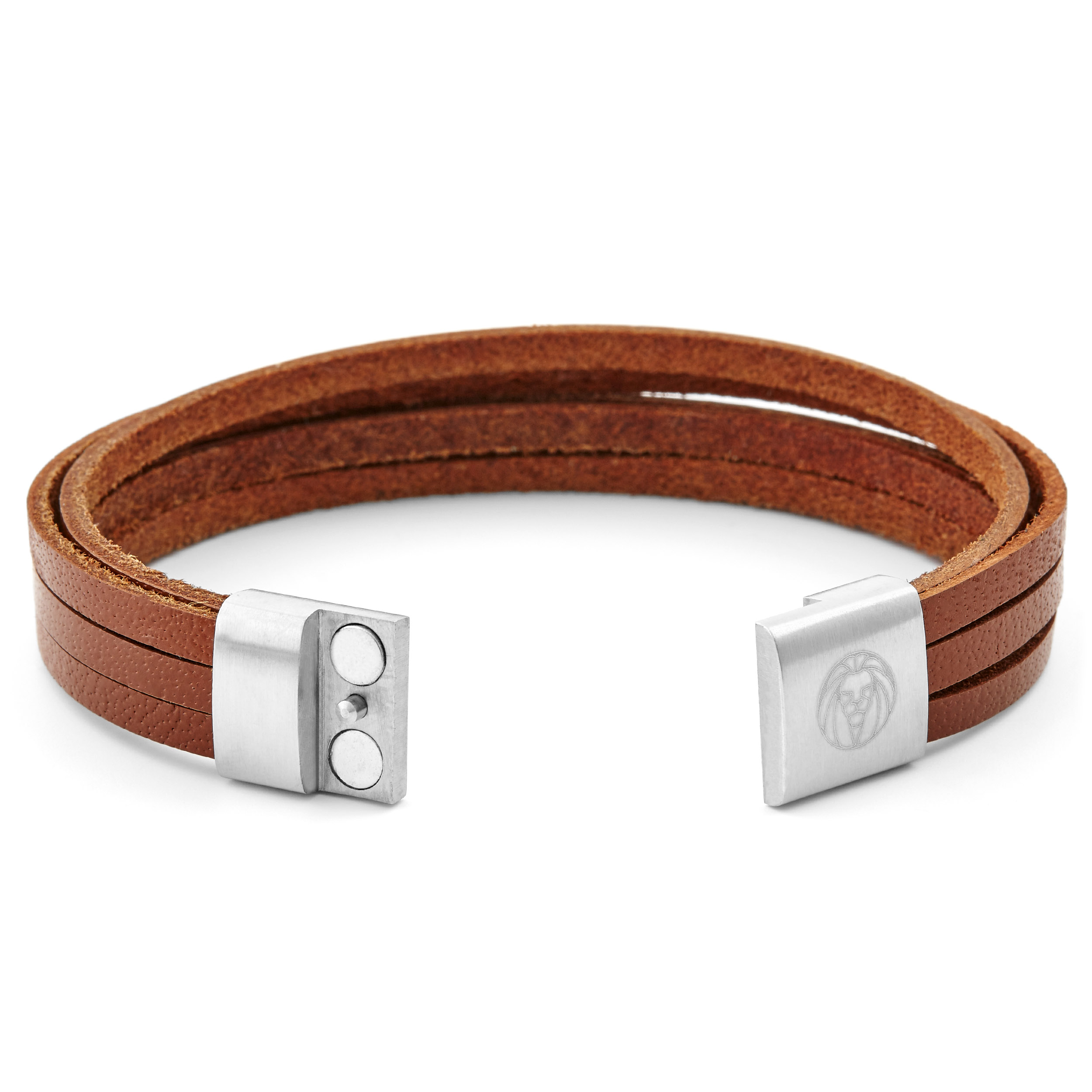 Ruskea & hopeanvärinen Six Wrap -rannekoru - 2