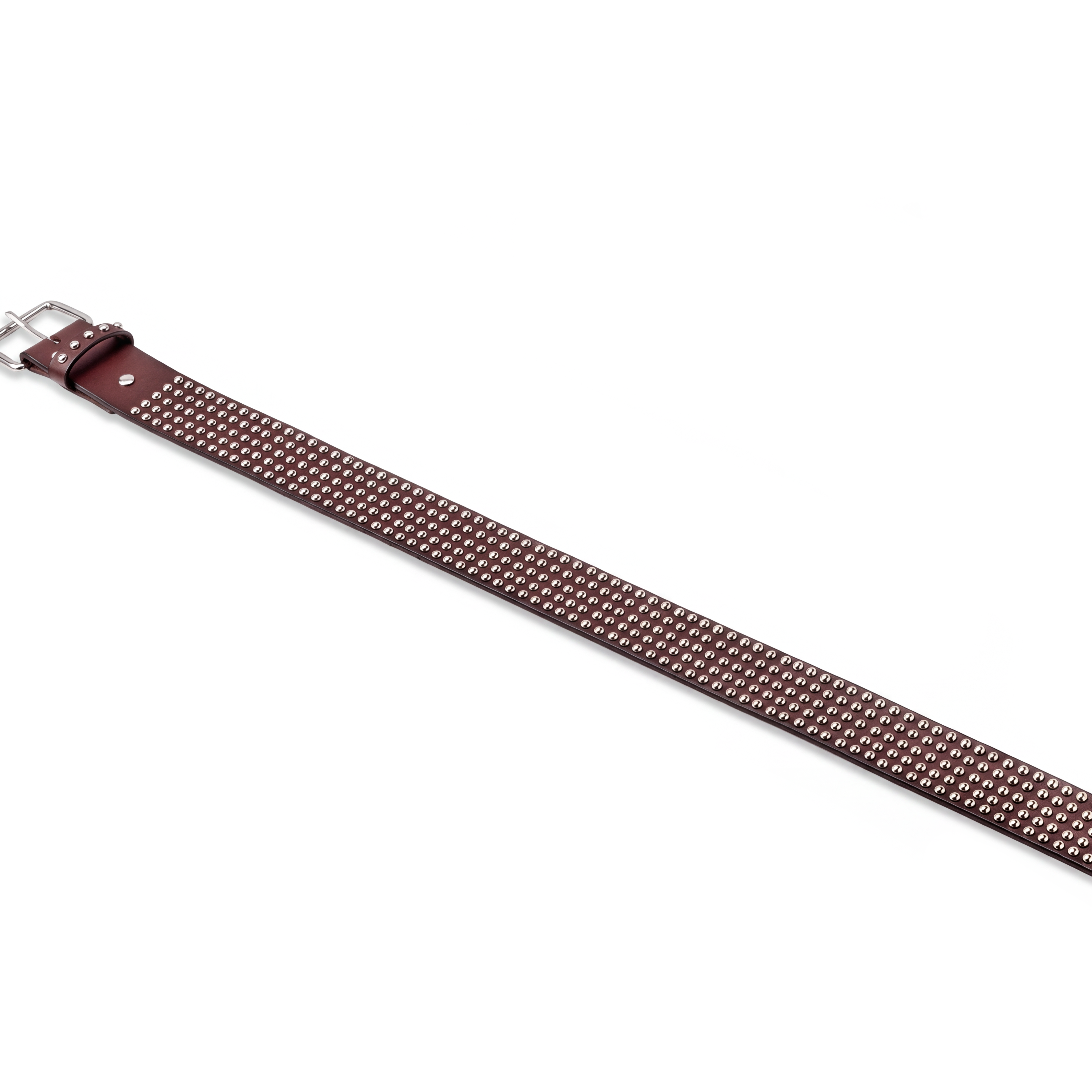 The Intro | Ceinture cloutée Showoff en cuir marron foncé - 7