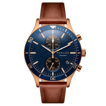 Aeris | Montre chronographe en laiton à cadran bleu