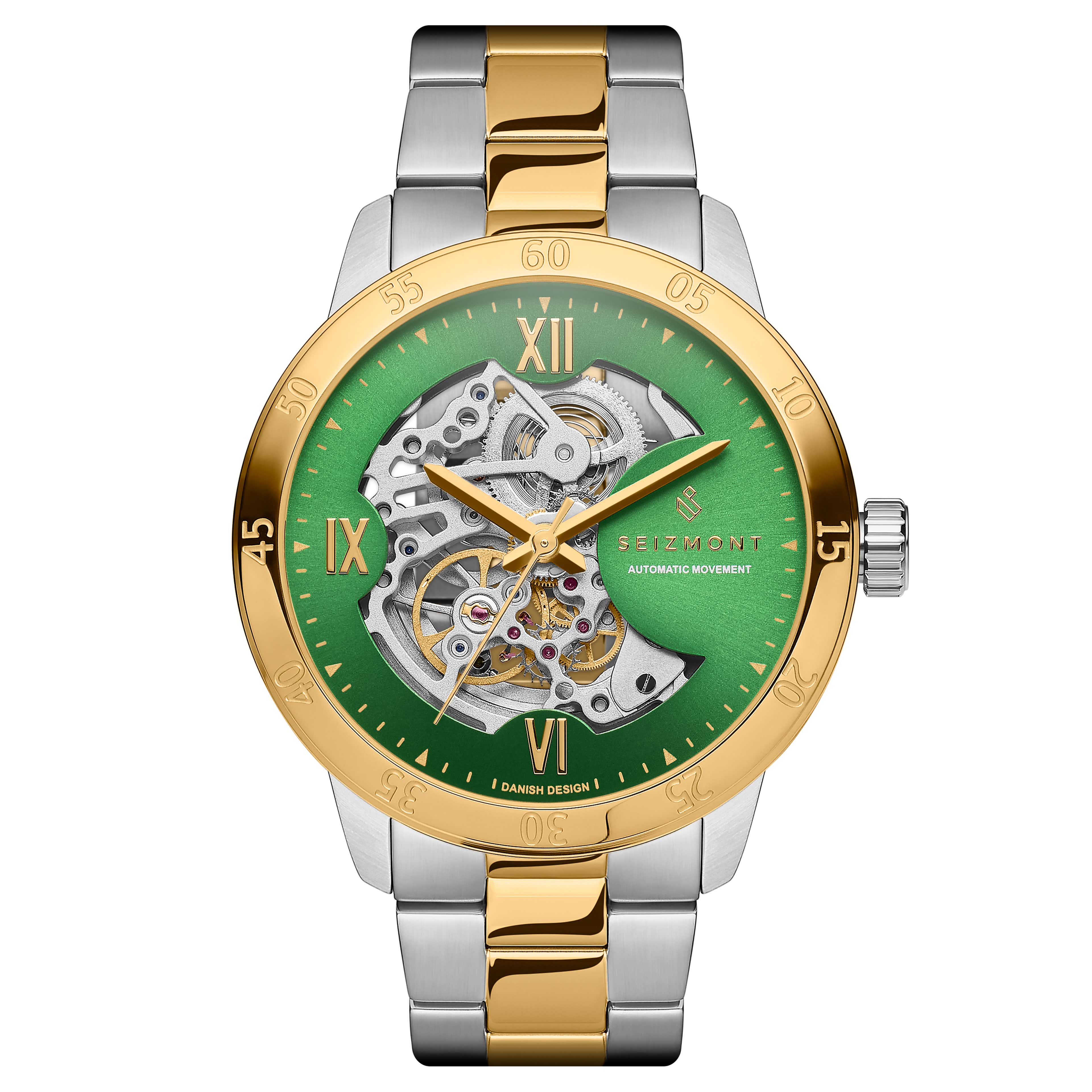 Dante II |  Złocisto-srebrzysty zegarek z widocznym mechanizmem – Edycja limitowana