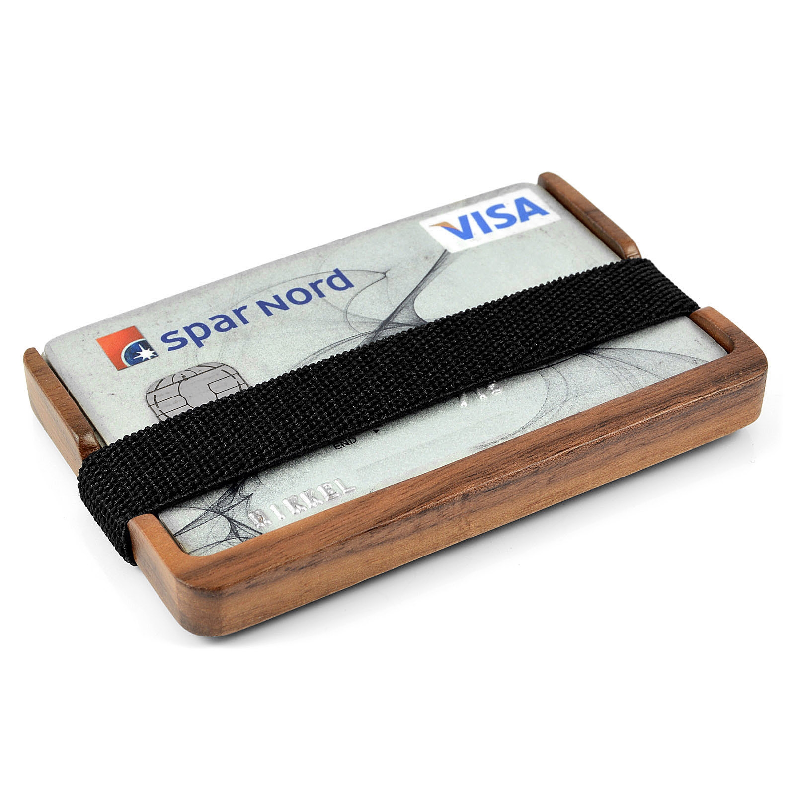 Portatessere e portamonete in legno di noce - 2