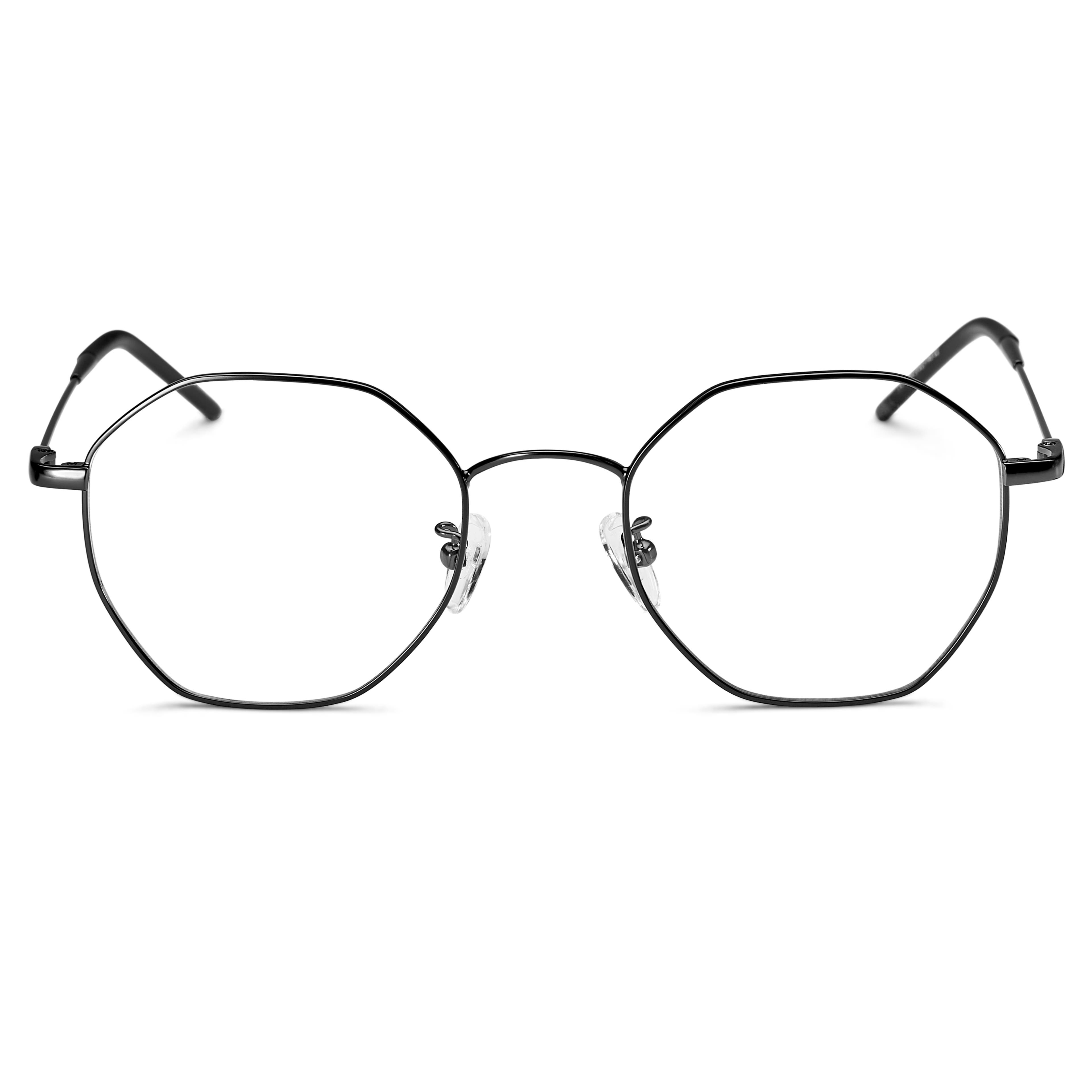 Classic Retro Style Square Black Lensless Eye Glasses- Frame Only