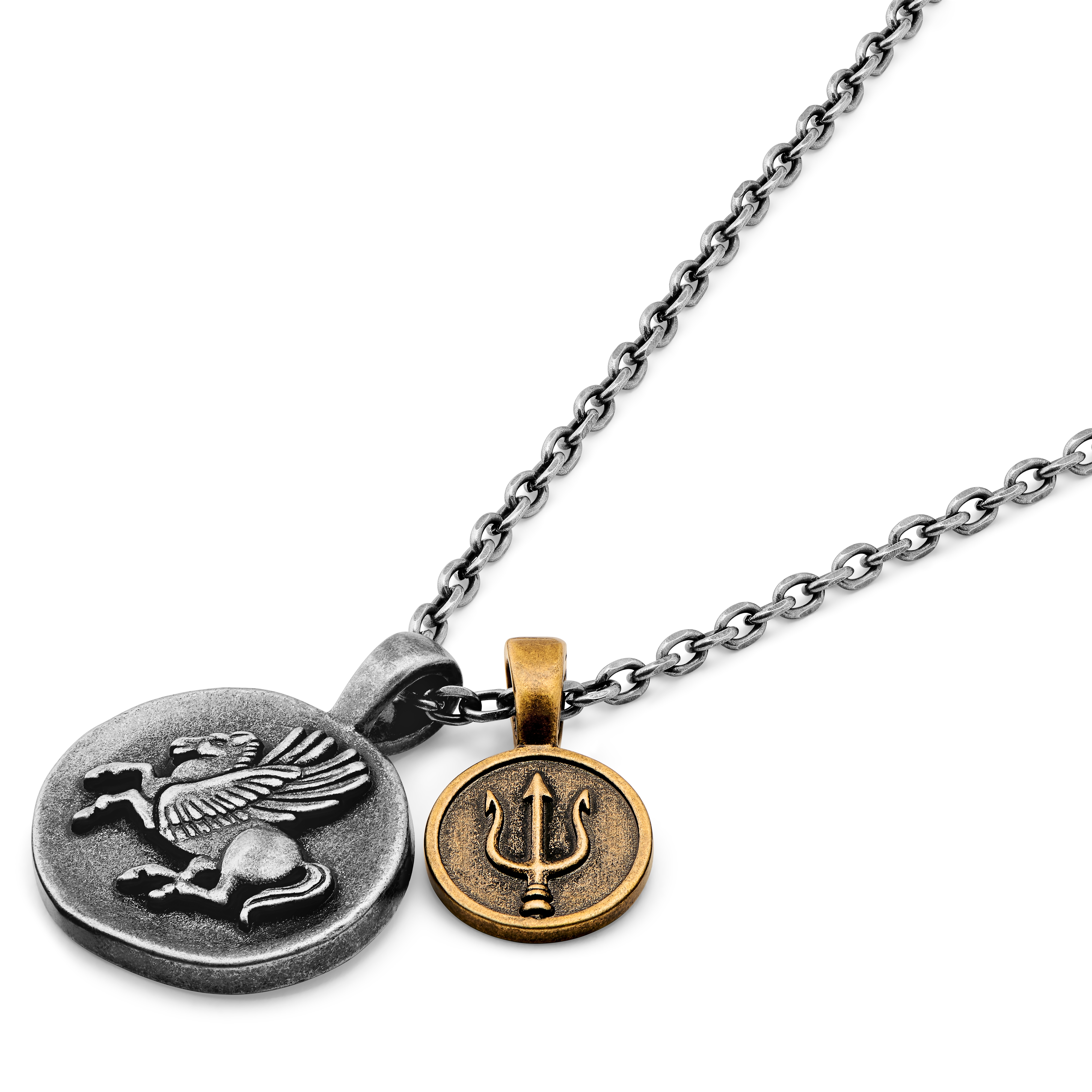 Obelius | Vintage Silver-tone Pegasus Necklace - 4