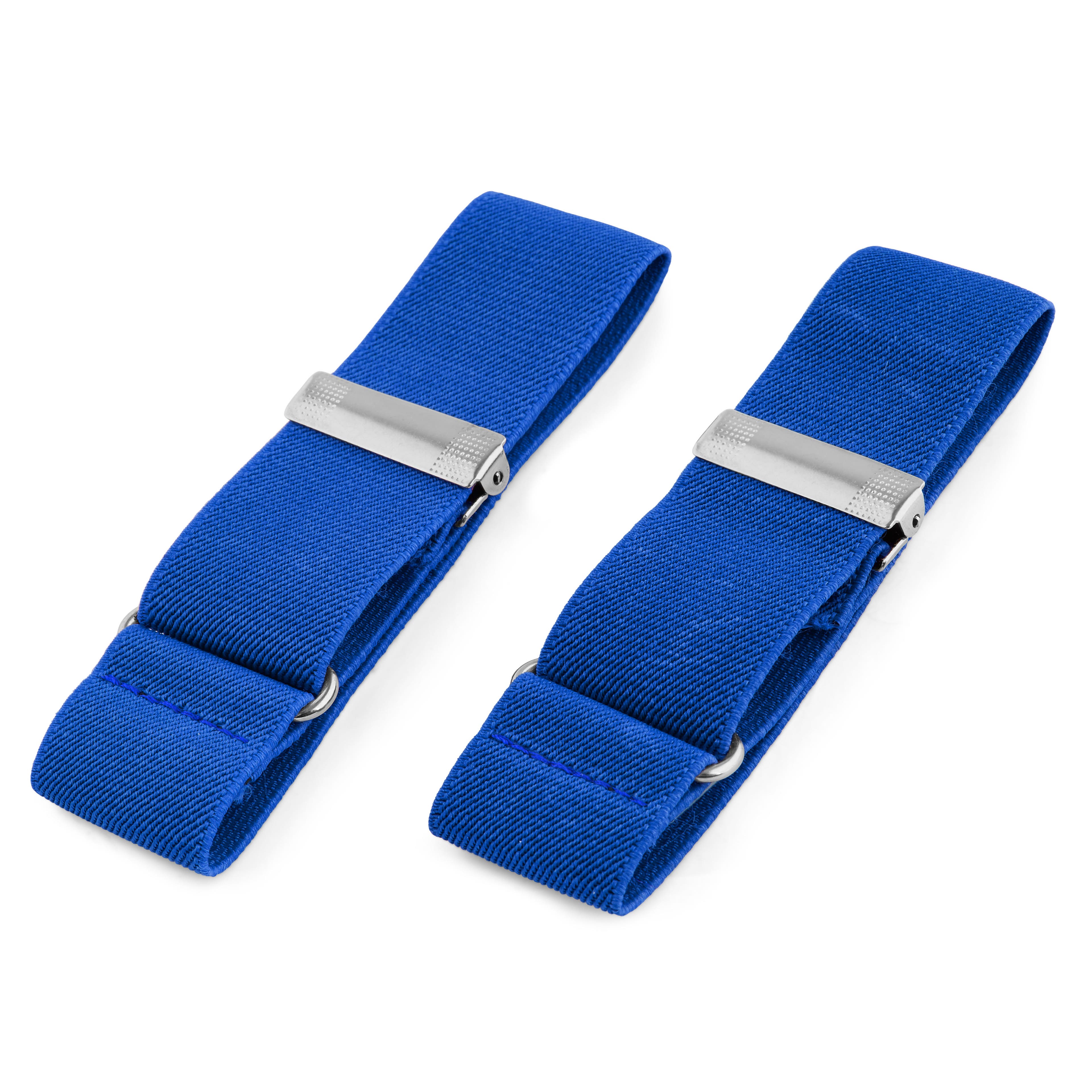 Široké modré pásky na rukávy