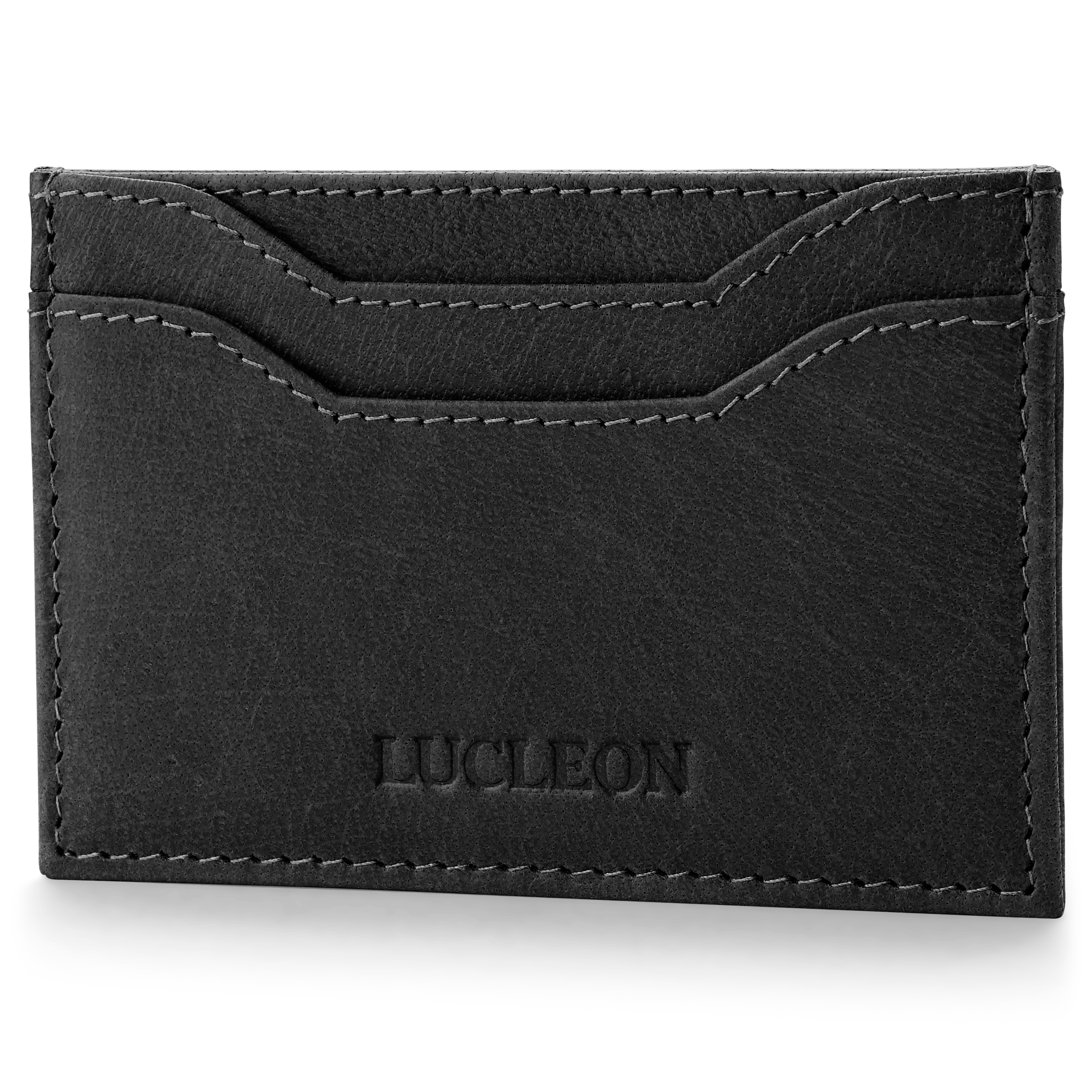 Svart RFID-blockerande Korthållare i Buffelläder - 1