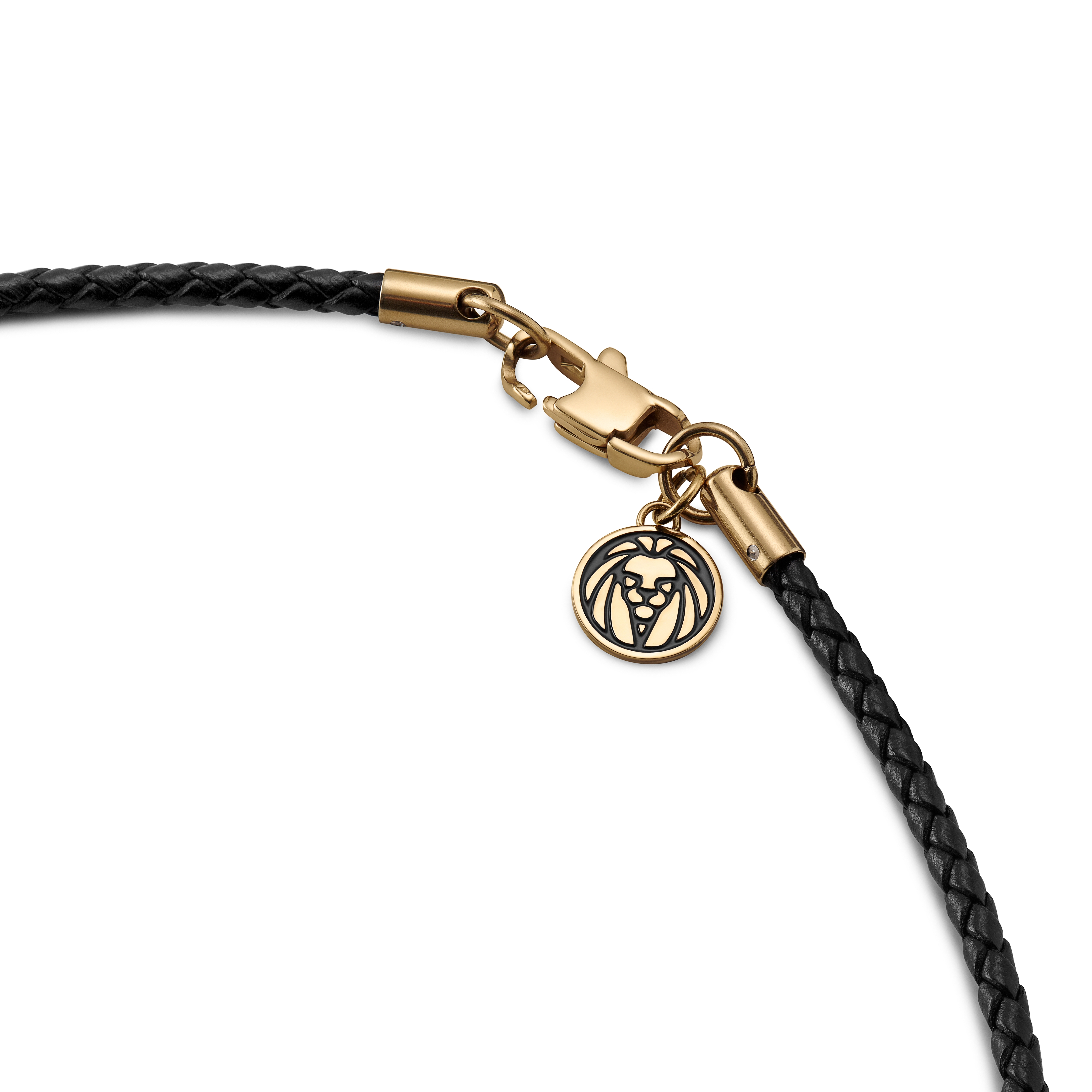 Tenvis | 3 mm Gold-tone Onyx Leather Necklace - 6