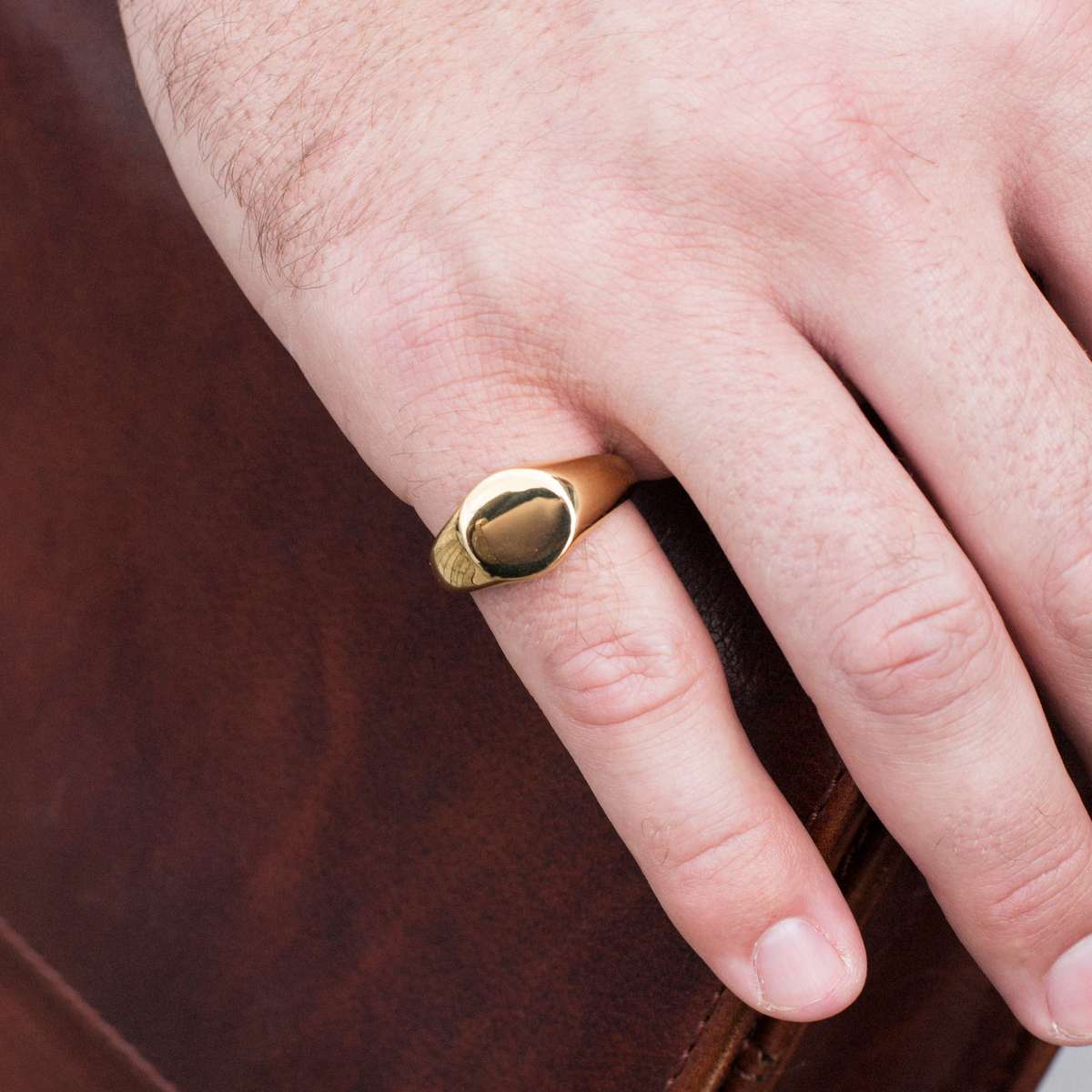Gold-Tone Round Signet Ring | In stock! | Lucleon
