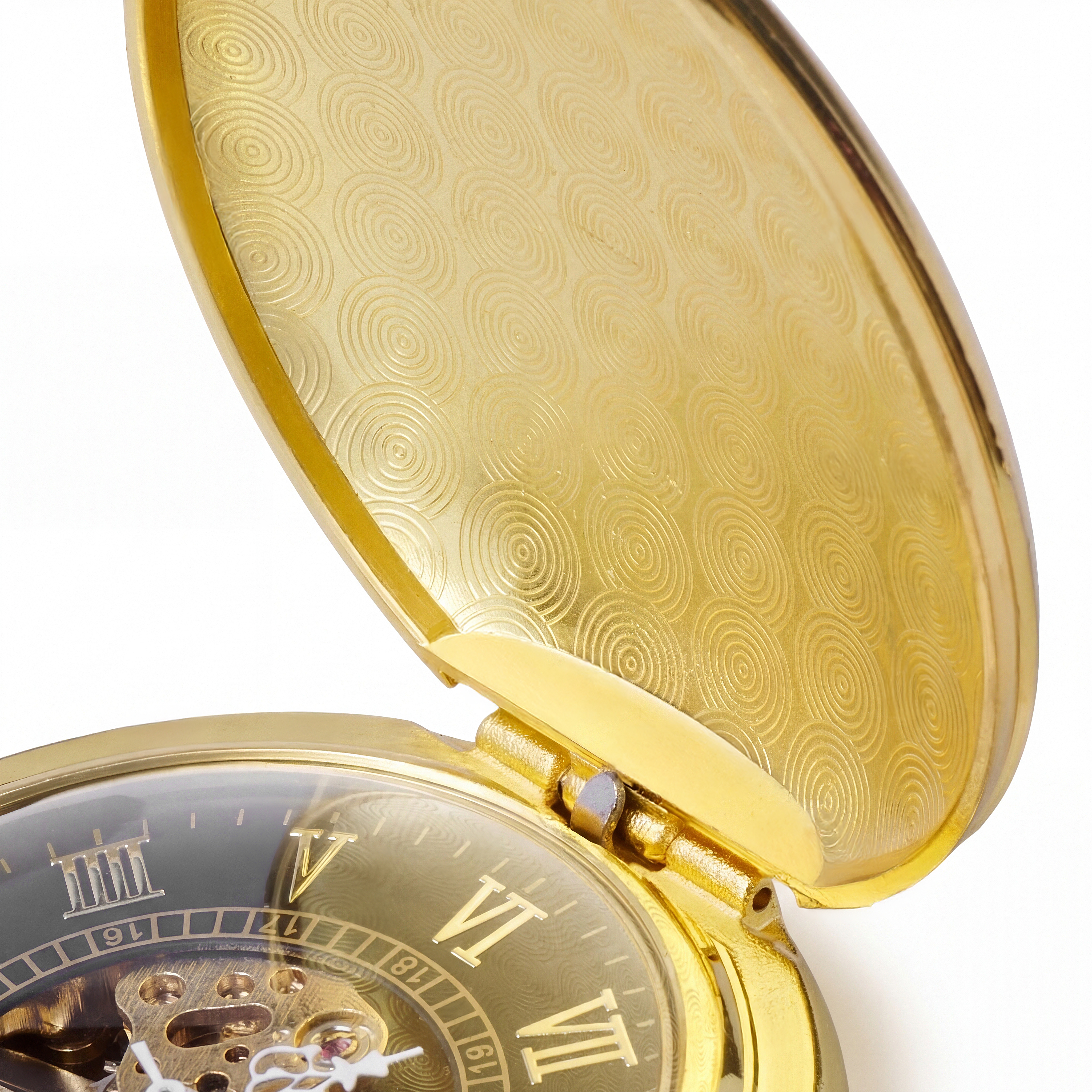 Relógio de Bolso Oculto Dourado - 5