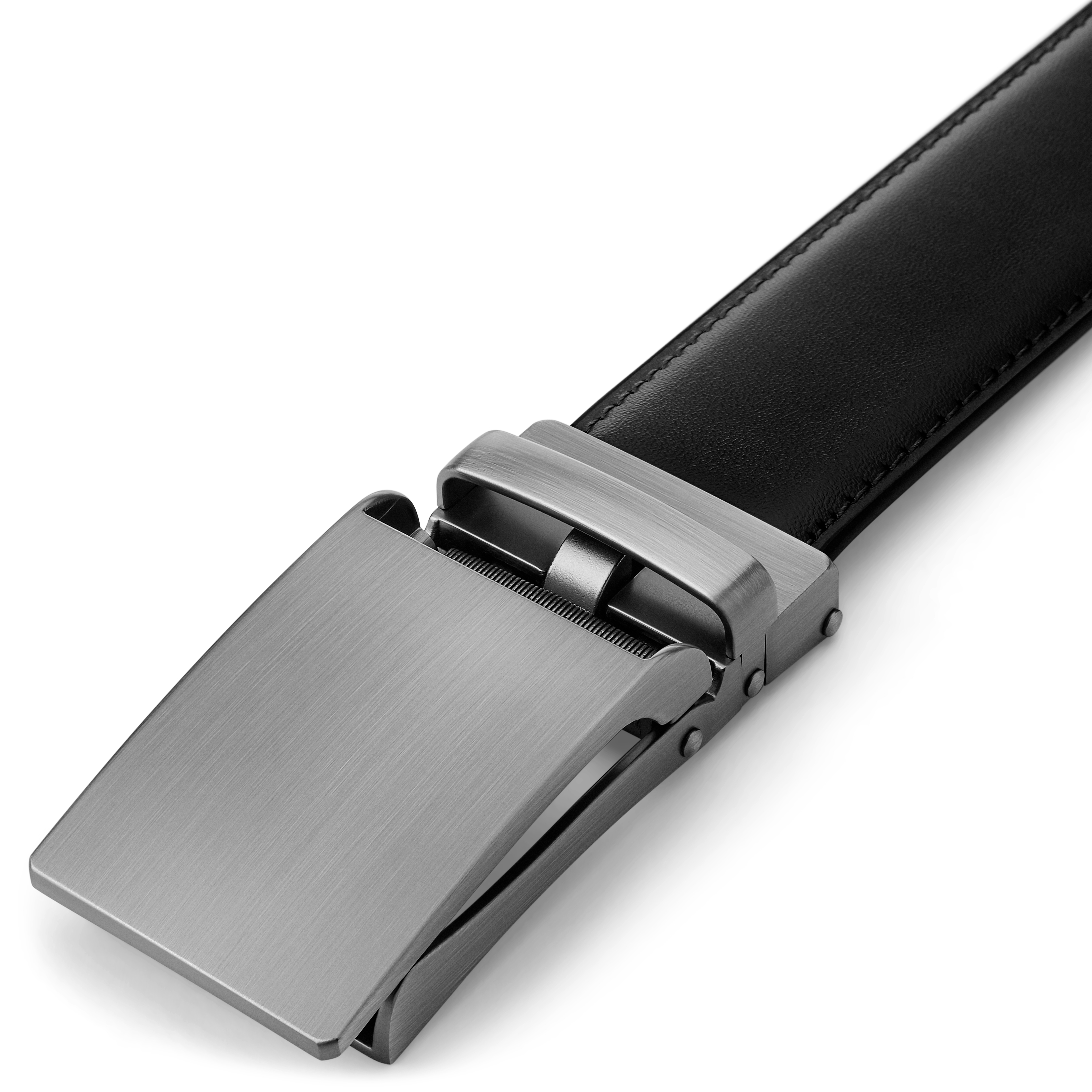 Black Auto-lock Faux Leather Belt - 4