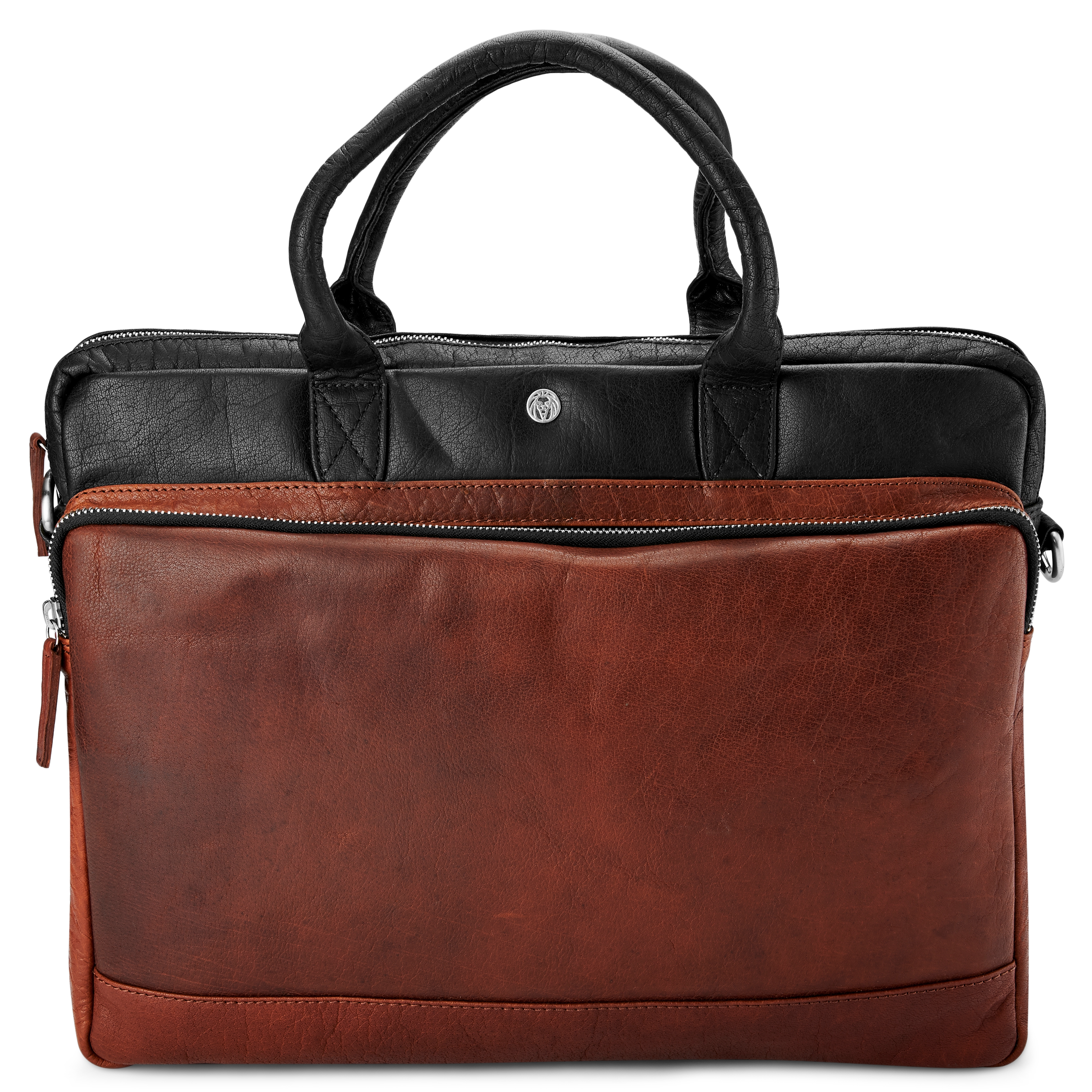 Bolso para el portátil de cuero negro y marrón Montreal - 3