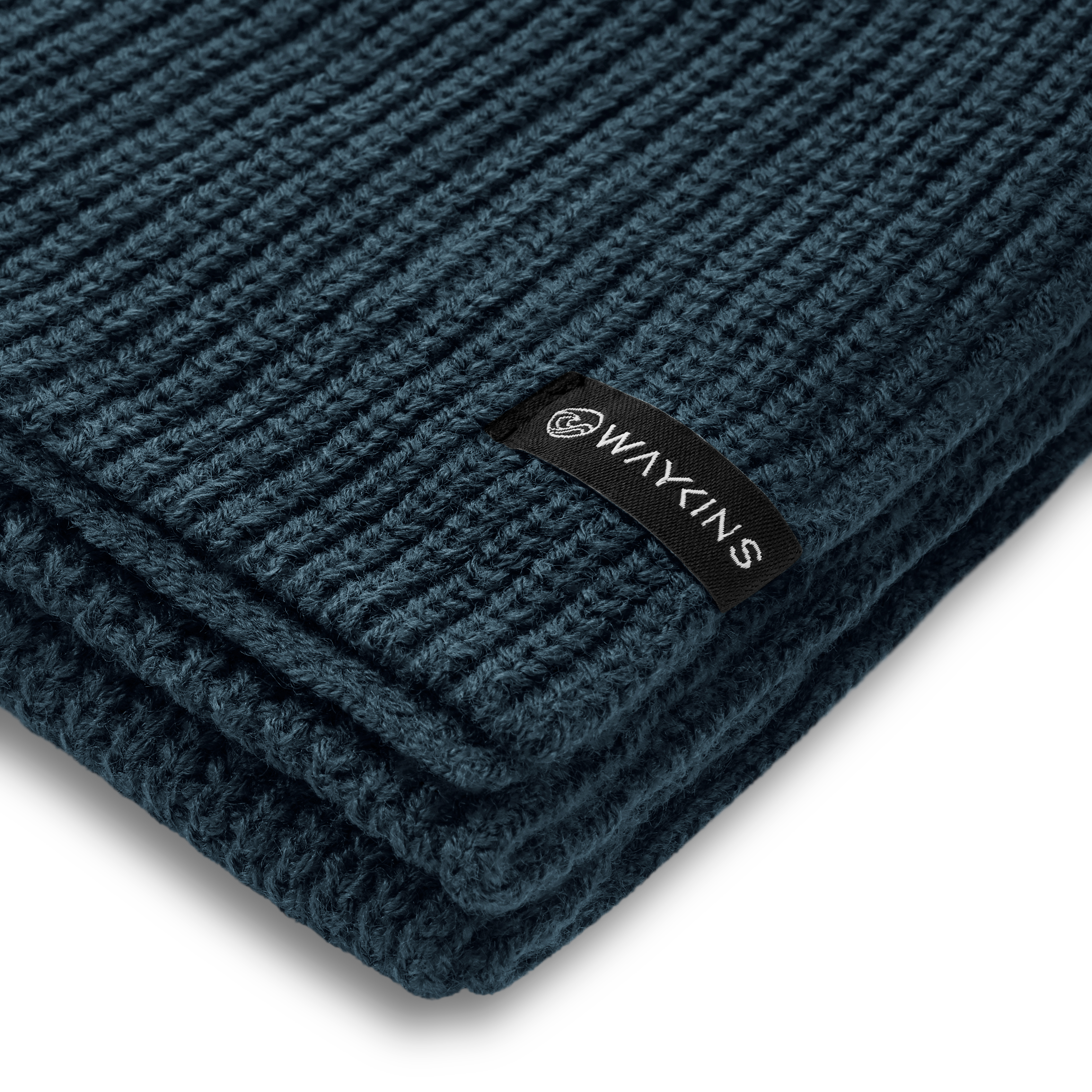 Baltic | Marineblauer Rippstrick-Schal aus Acryl - 4