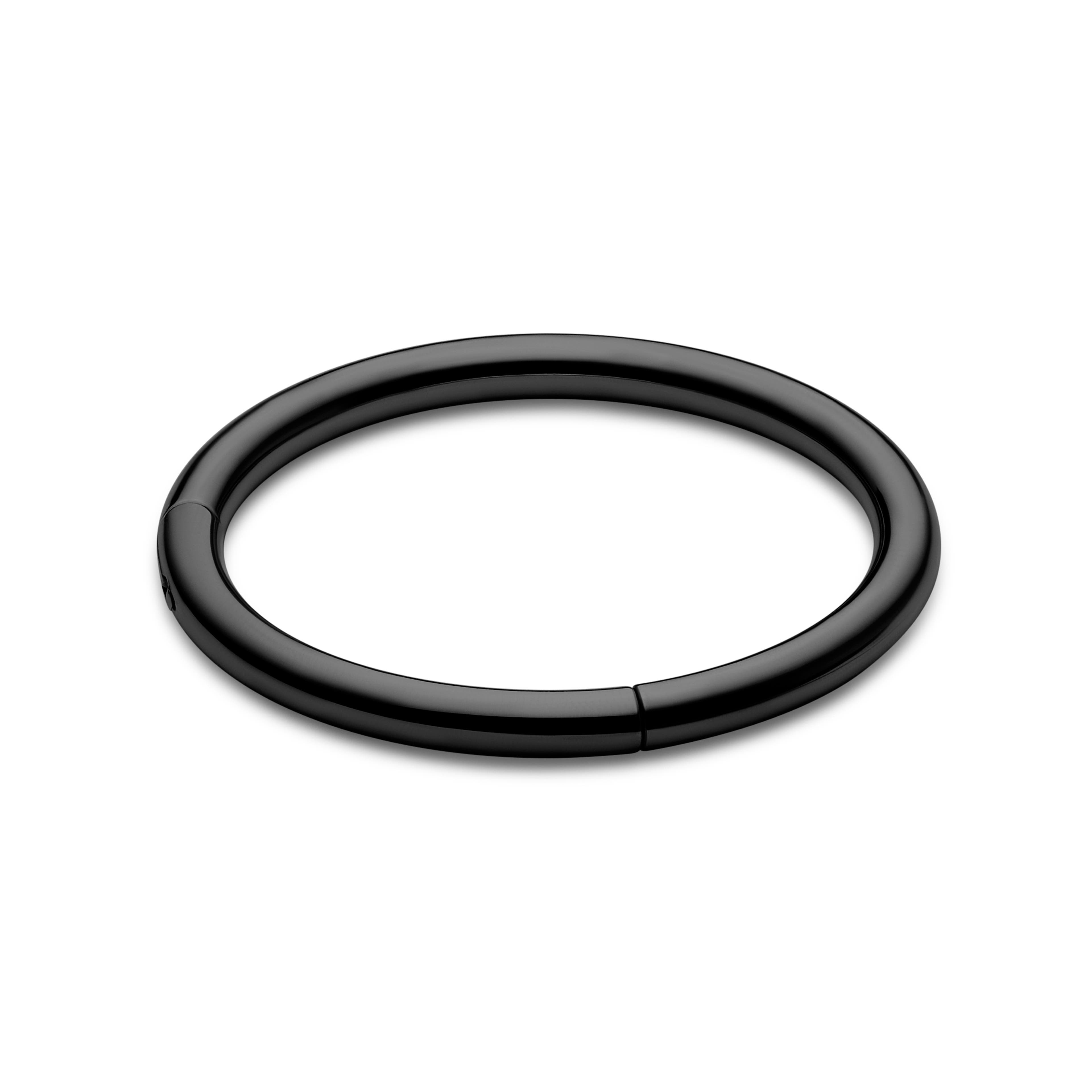 Fekete sebészeti acél piercing gyűrű - 7 mm