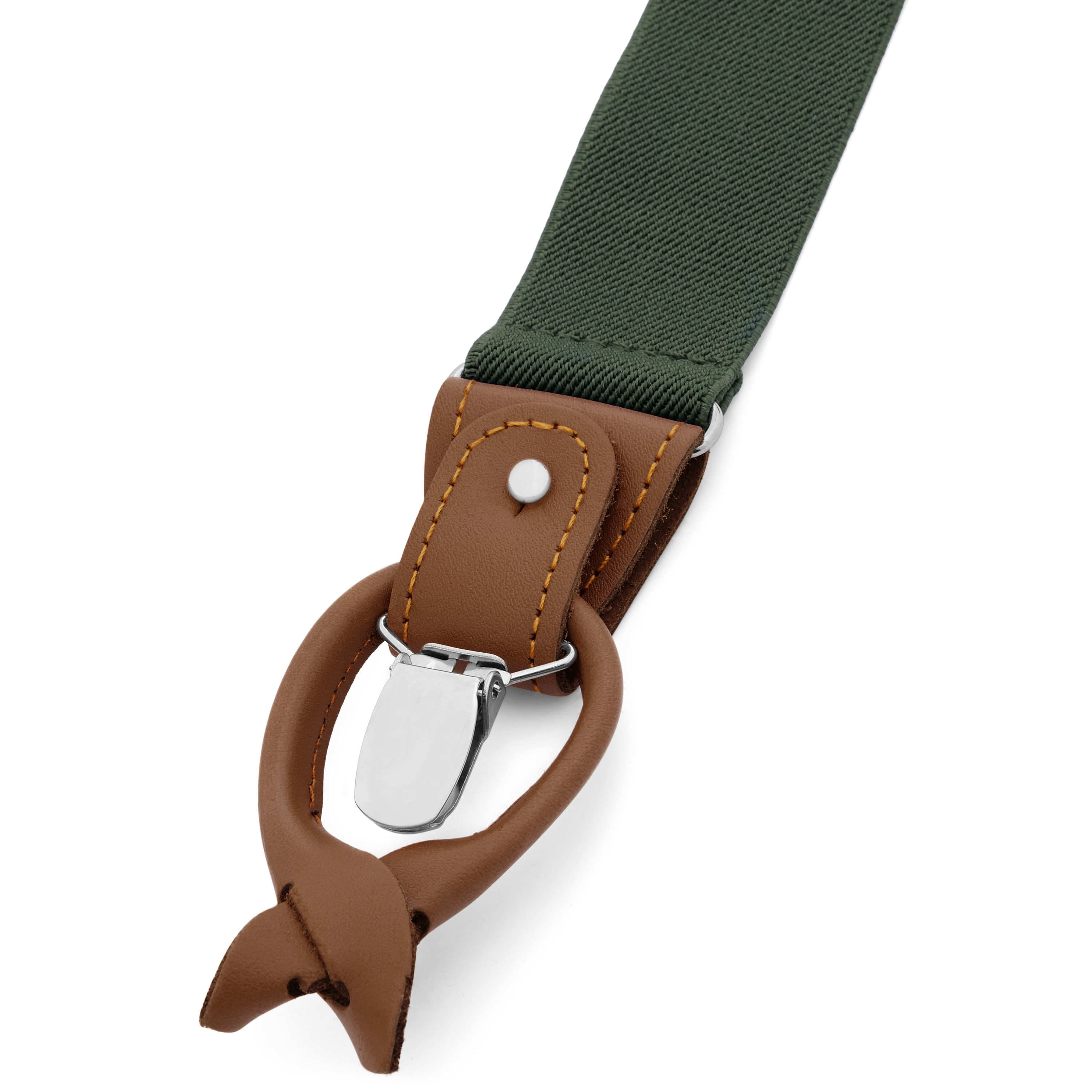 Bretelles larges vert foncé avec pattes et pinces - 6