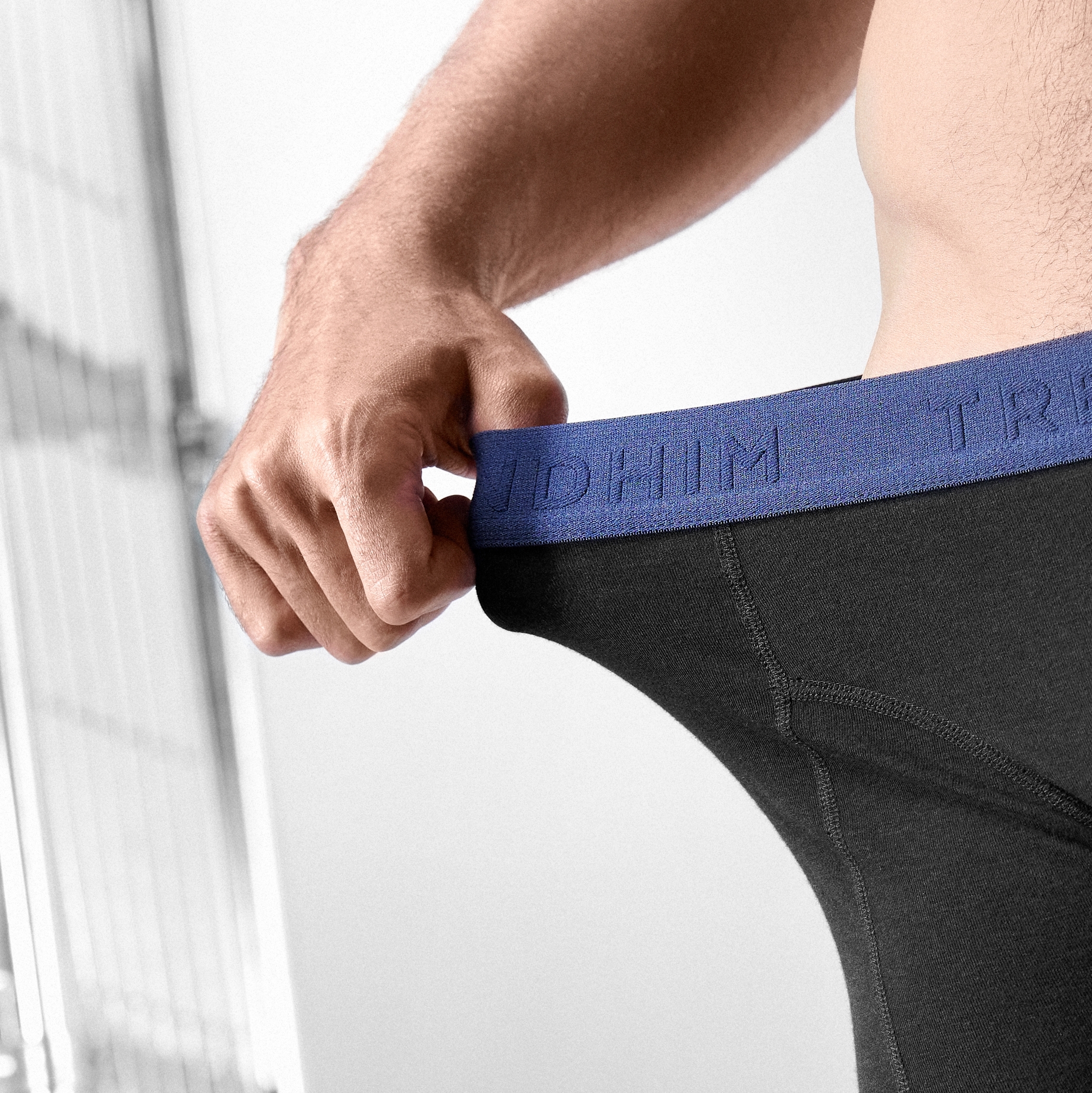 FreeFeel | 3-Pack Black Bamboo Boxer Briefs with Royal Blue Waistband - 6