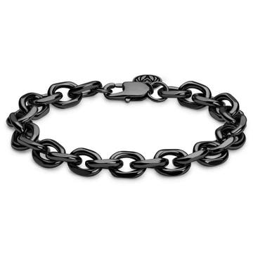 Essentials | 10 mm náramok s rolo retiazkou v sivo-čiernej farbe Essentials | 10 mm náramok s rolo retiazkou v sivo-čiernej farbe