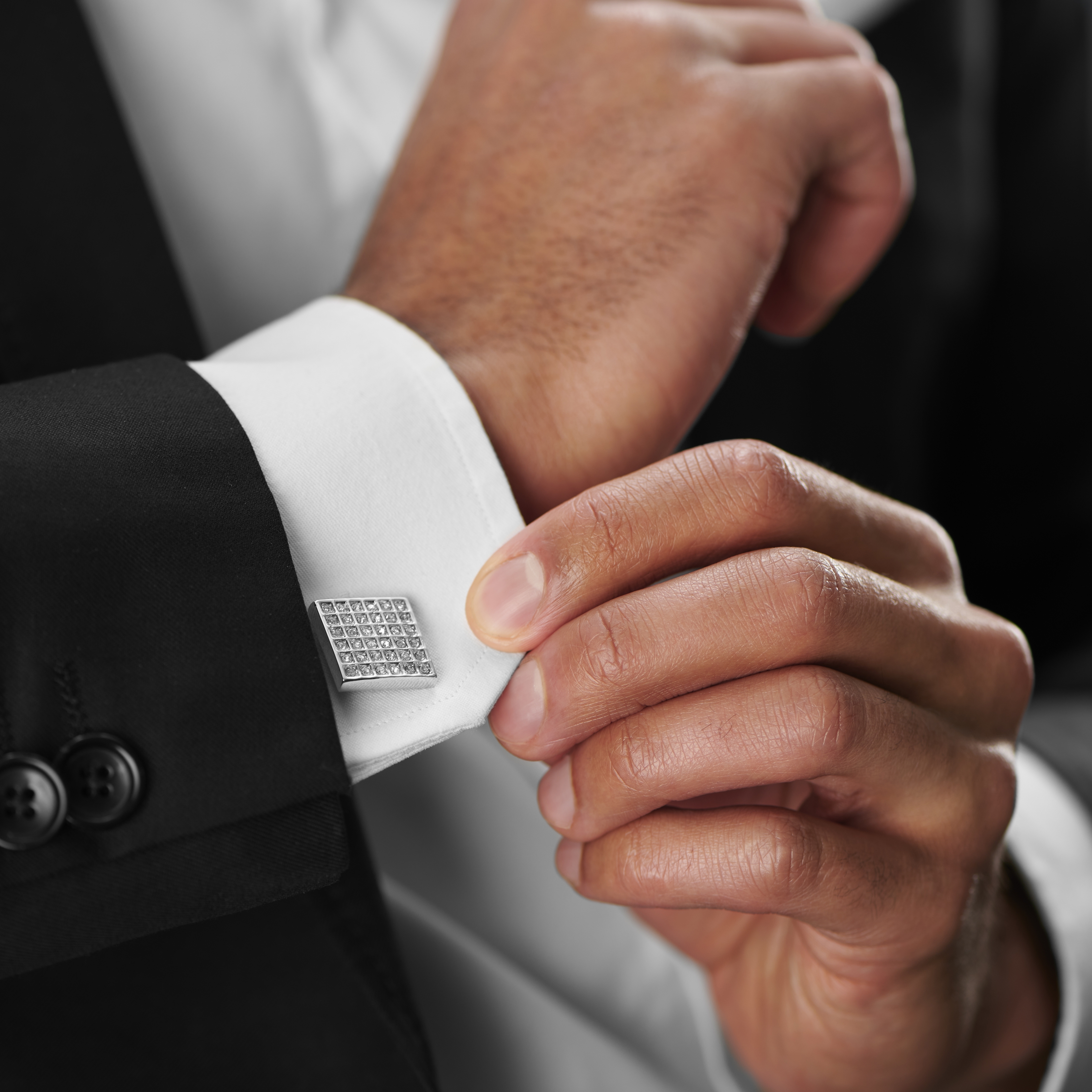 Quadrat Bling Manschettenknöpfe - 5