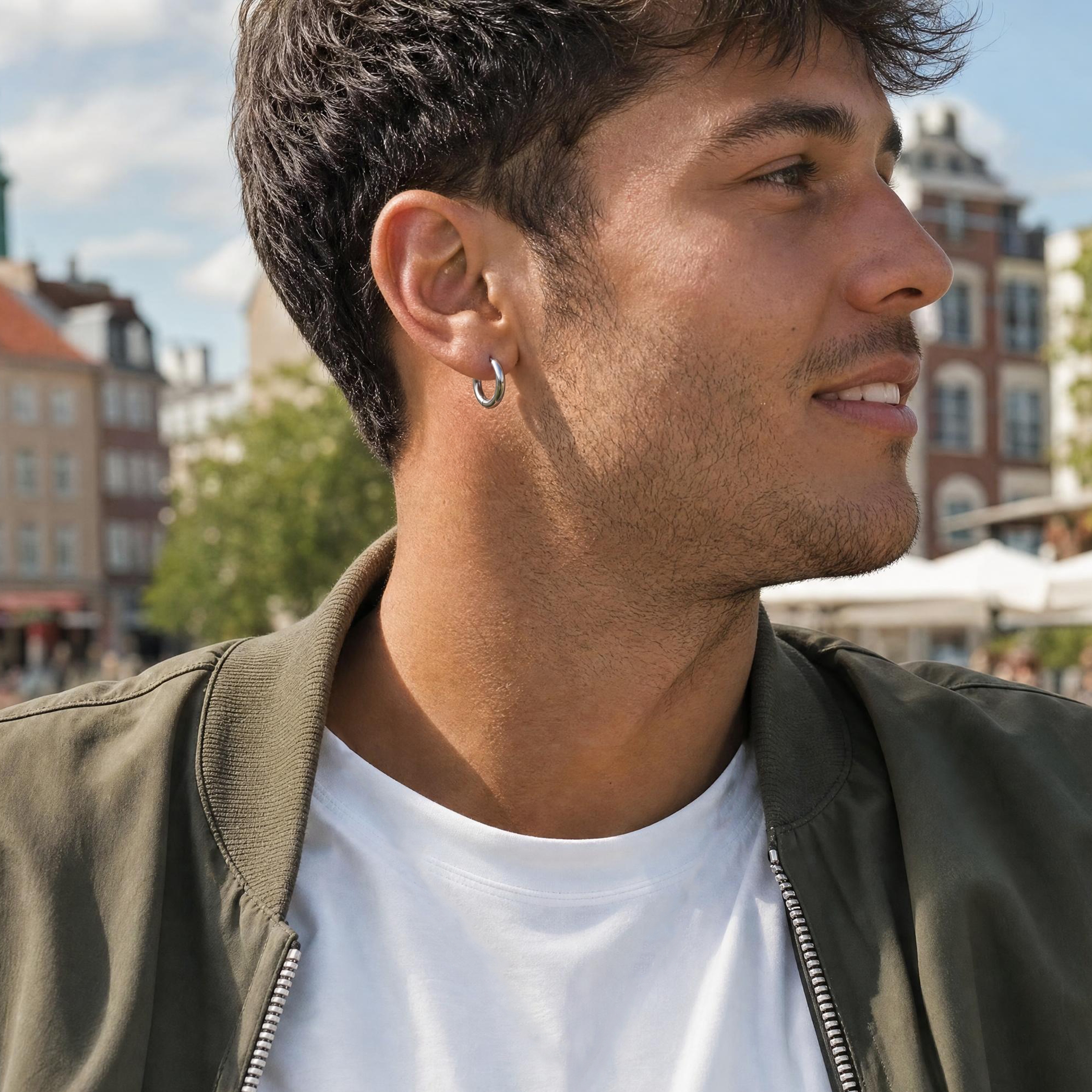 Huggie | Thin 6 mm 925 Sterling Silver Hoop Earring - 4