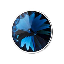 Значка за ревер със син кристал