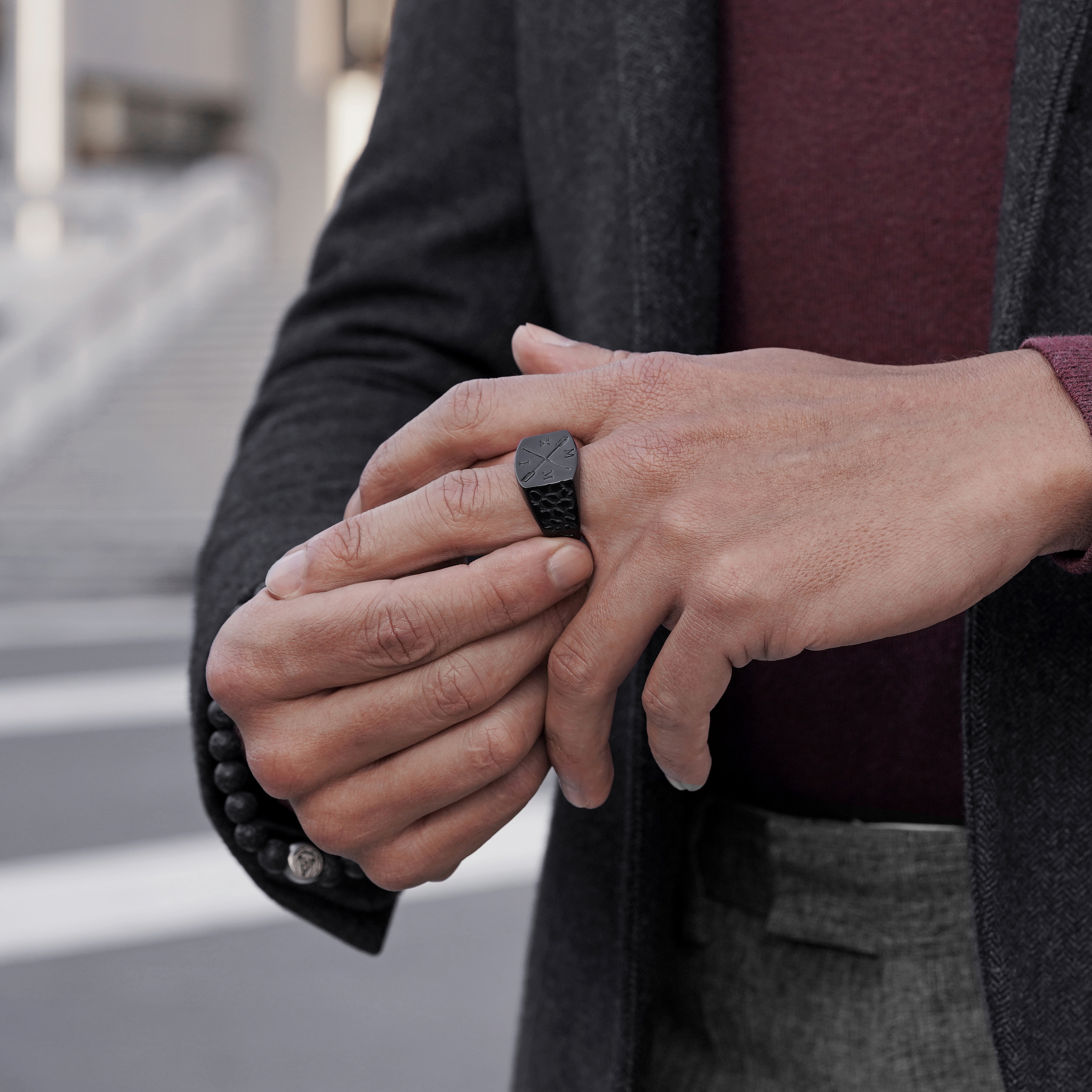 Titus fekete színű pecsétgyűrű - 5