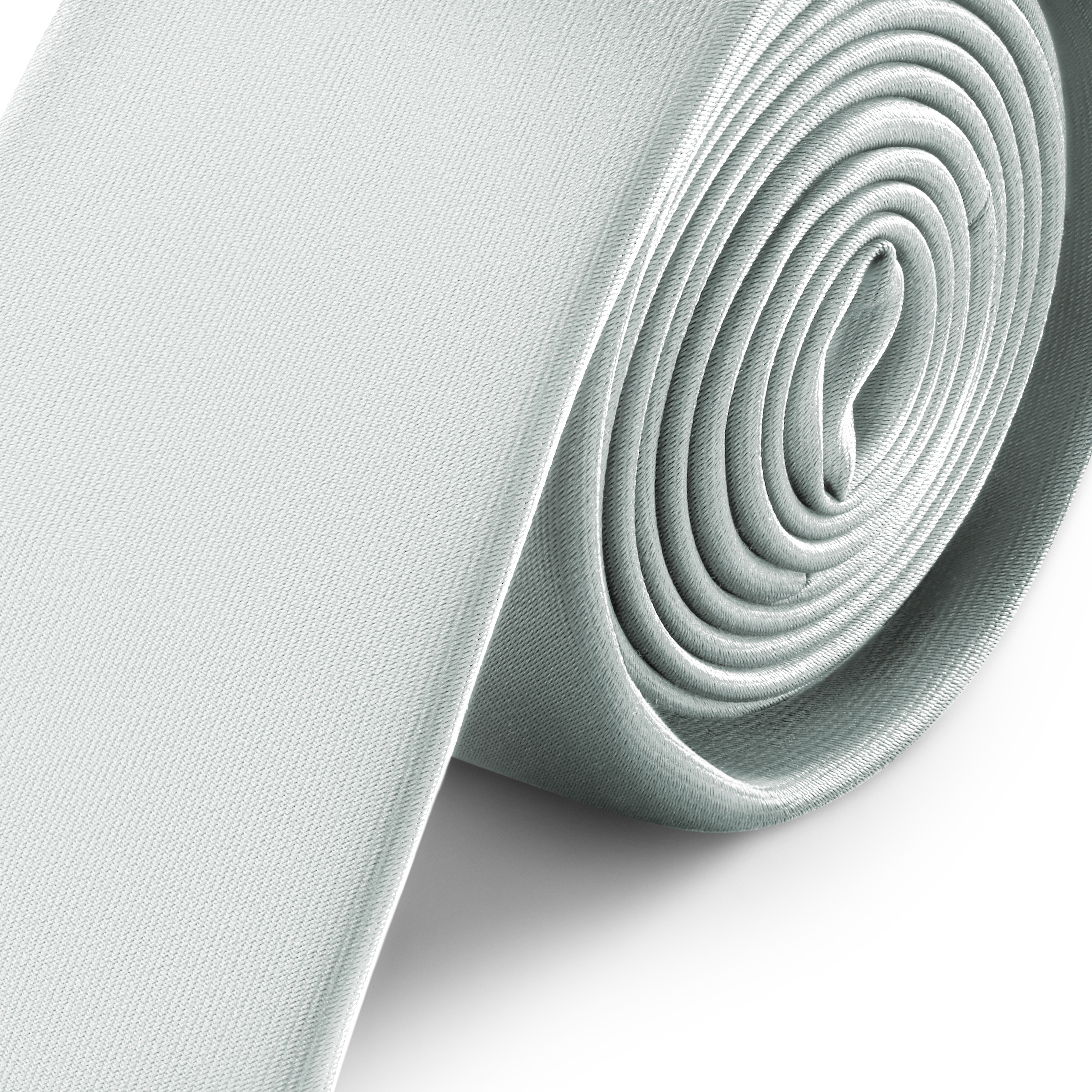 Zilverkleurige Smalle Satijnen Stropdas van 6 cm - 2