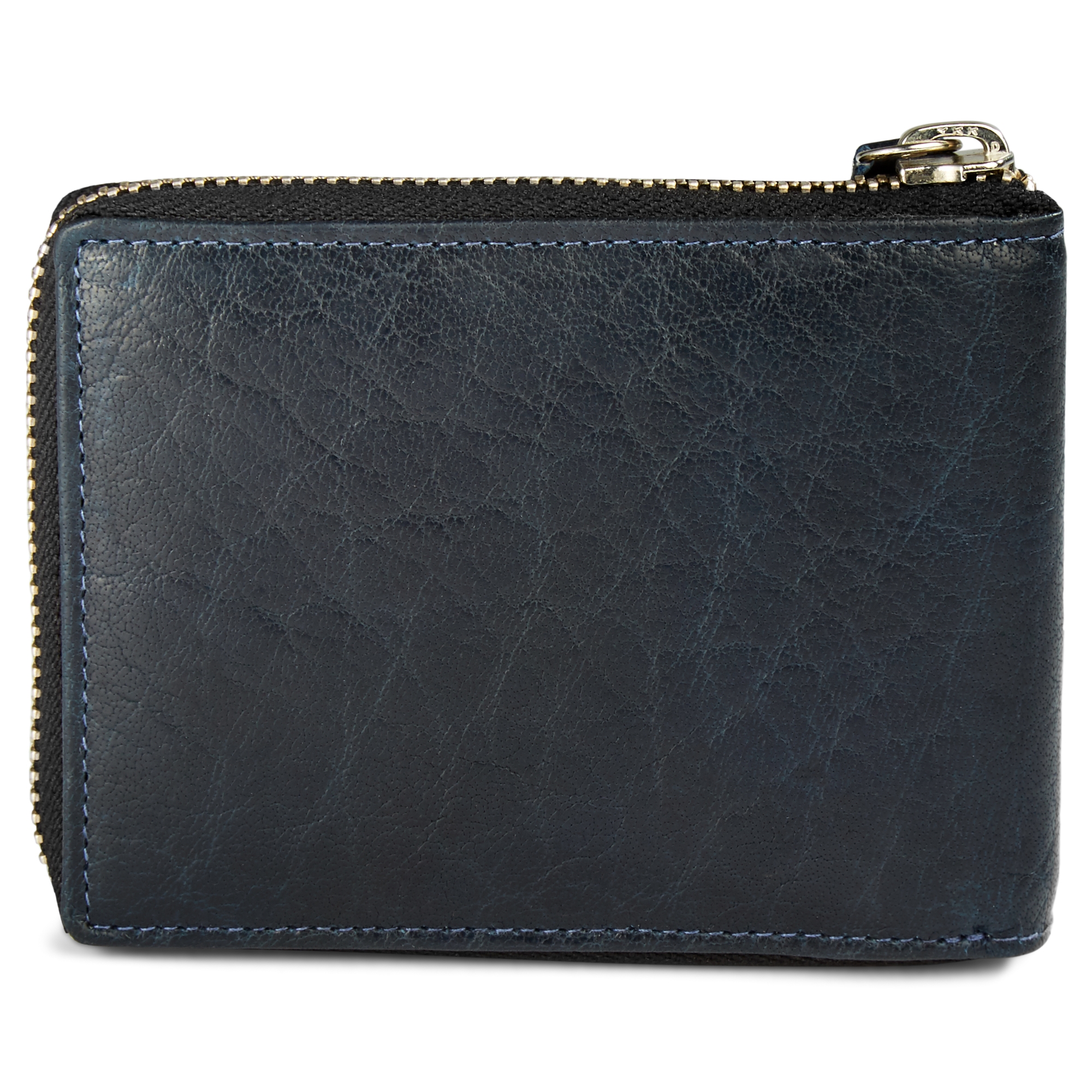 Kožená tmavomodrá peňaženka so zipsom Montreal s RFID  - 5