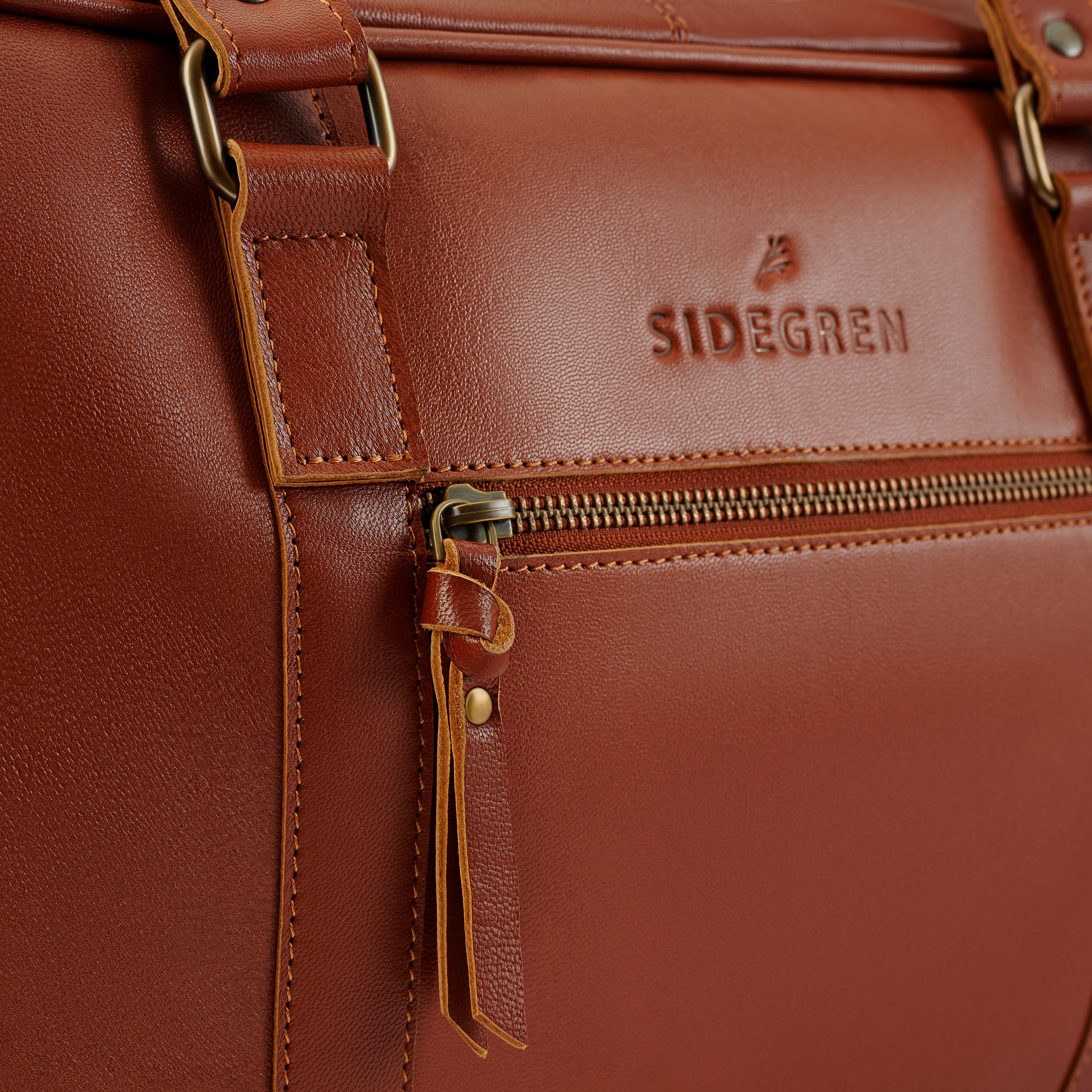 Fidei | Large Mocha Full Grain Goat Leather Weekend Bag - 8