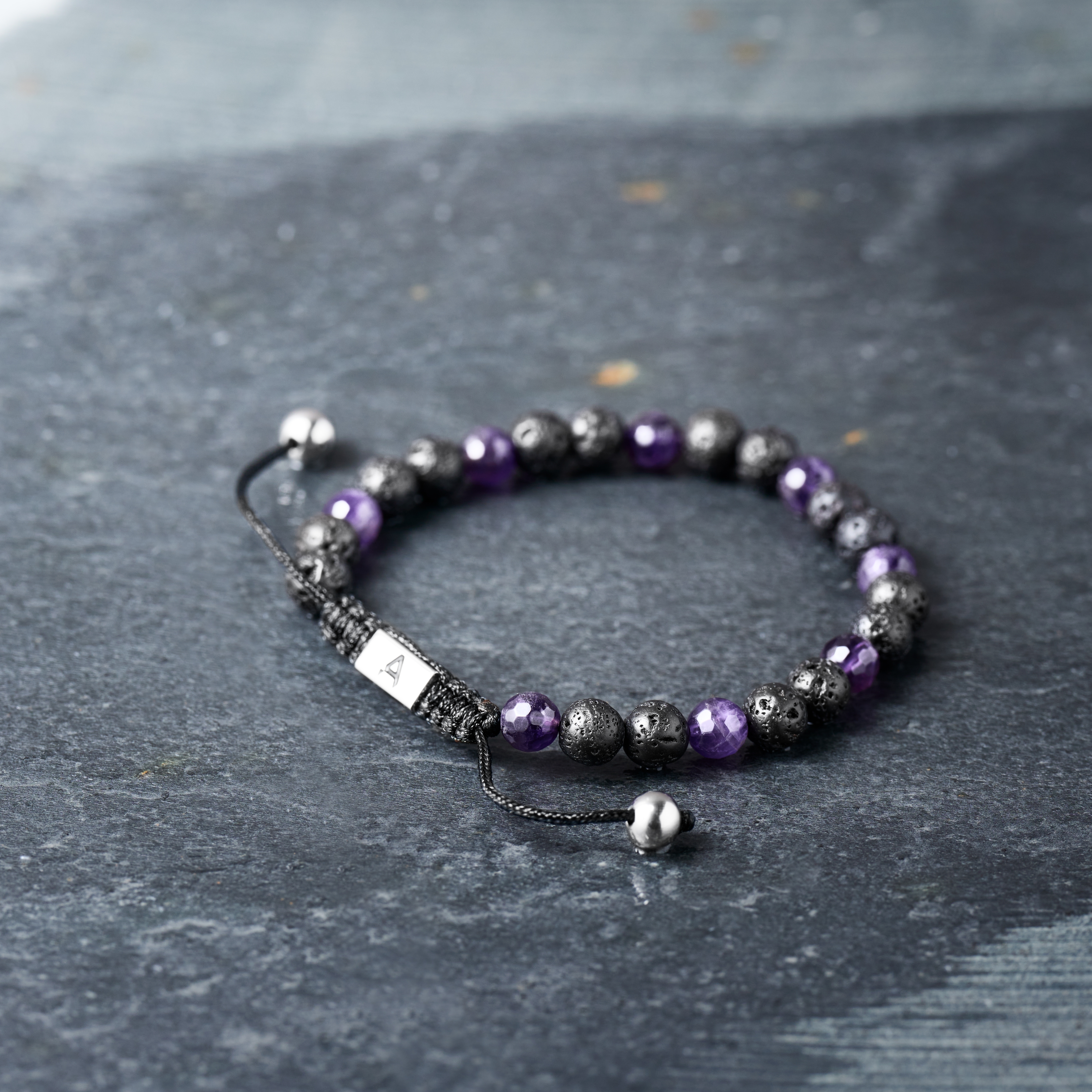 Armband Lava & Amethyst 6mm Sanatio  - 2