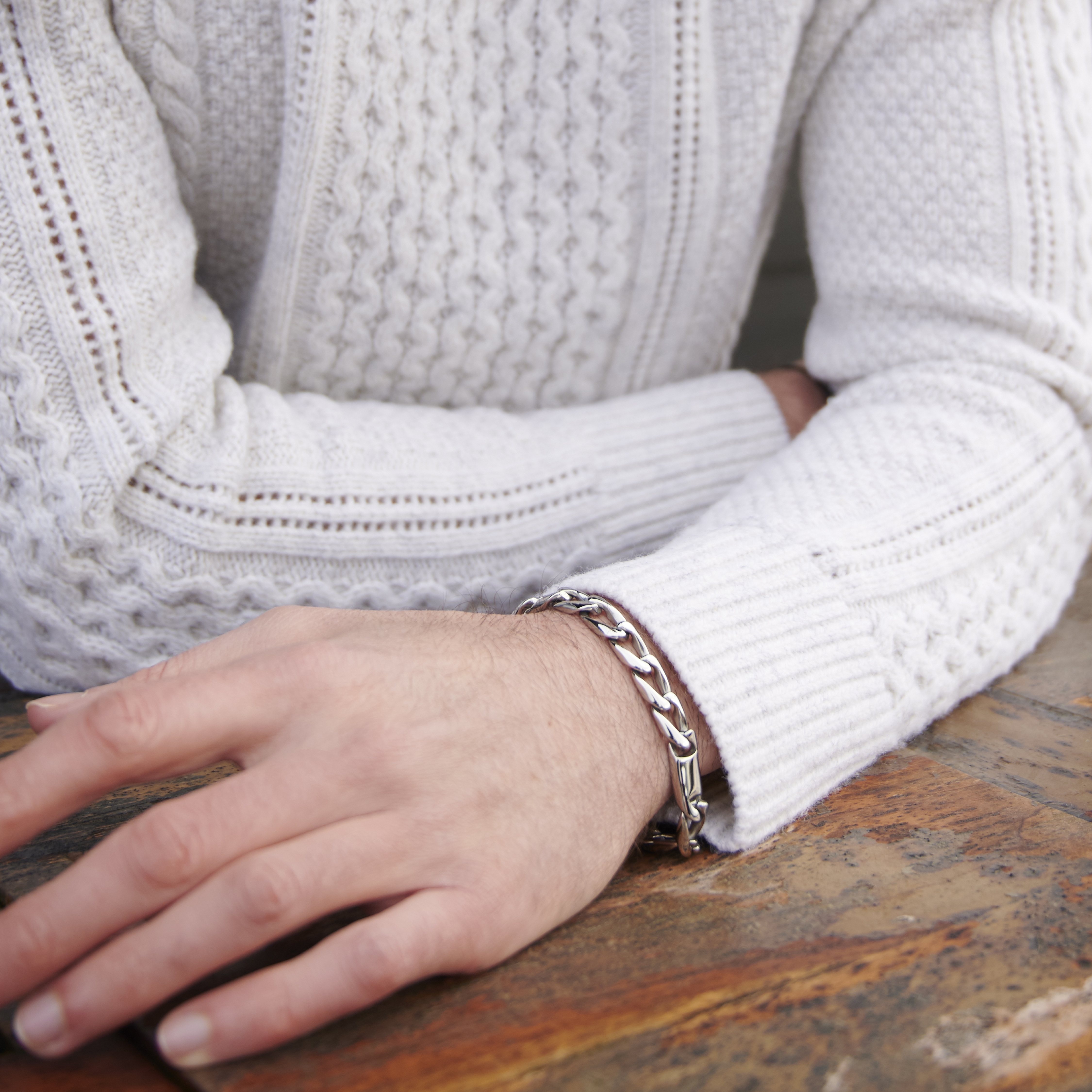 Pulsera plateada Gravel Landon - 5