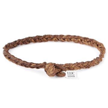 Brown Braided Waxed Cotton Bracelet
