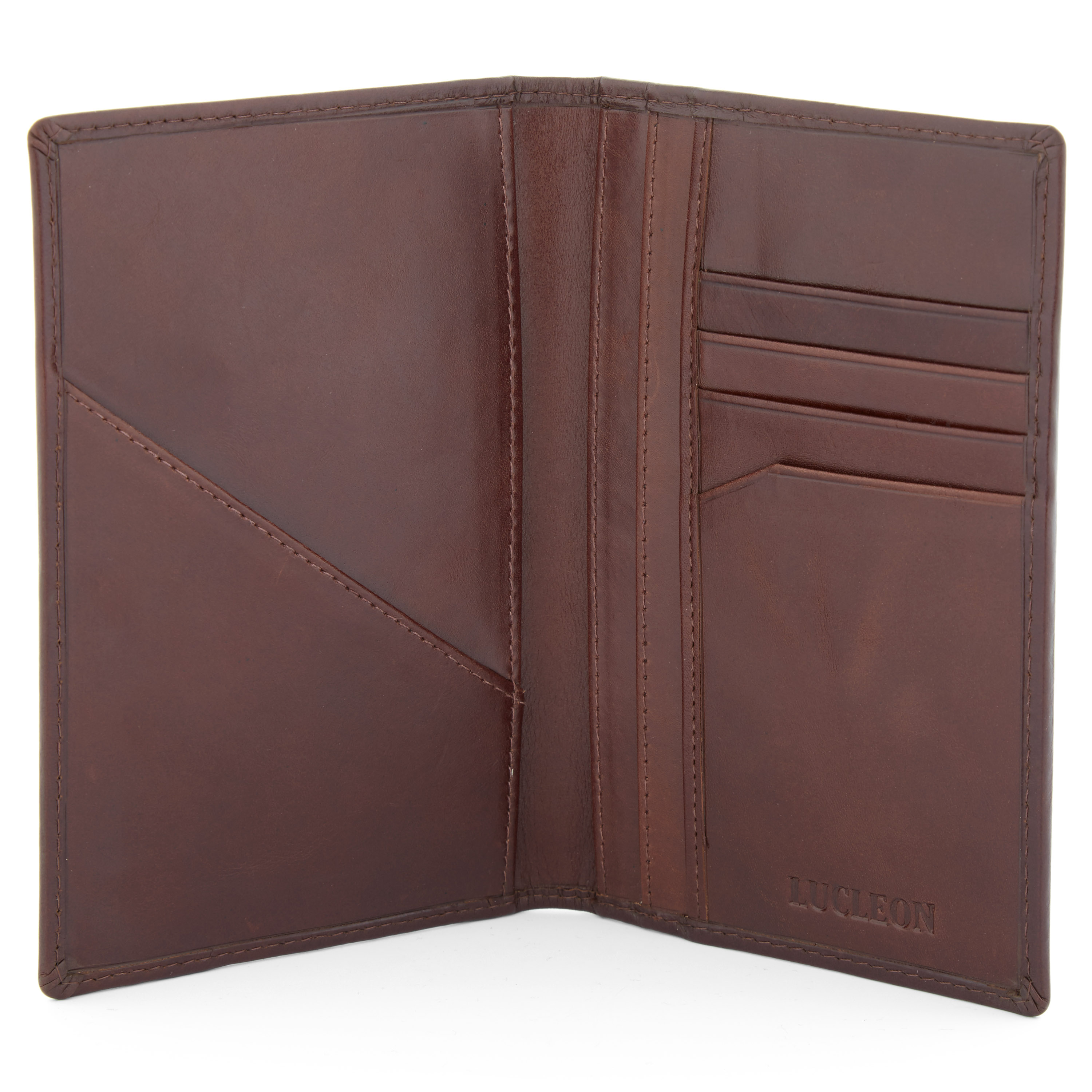 Bruine Leren Jasper Paspoort Portemonnee - 2