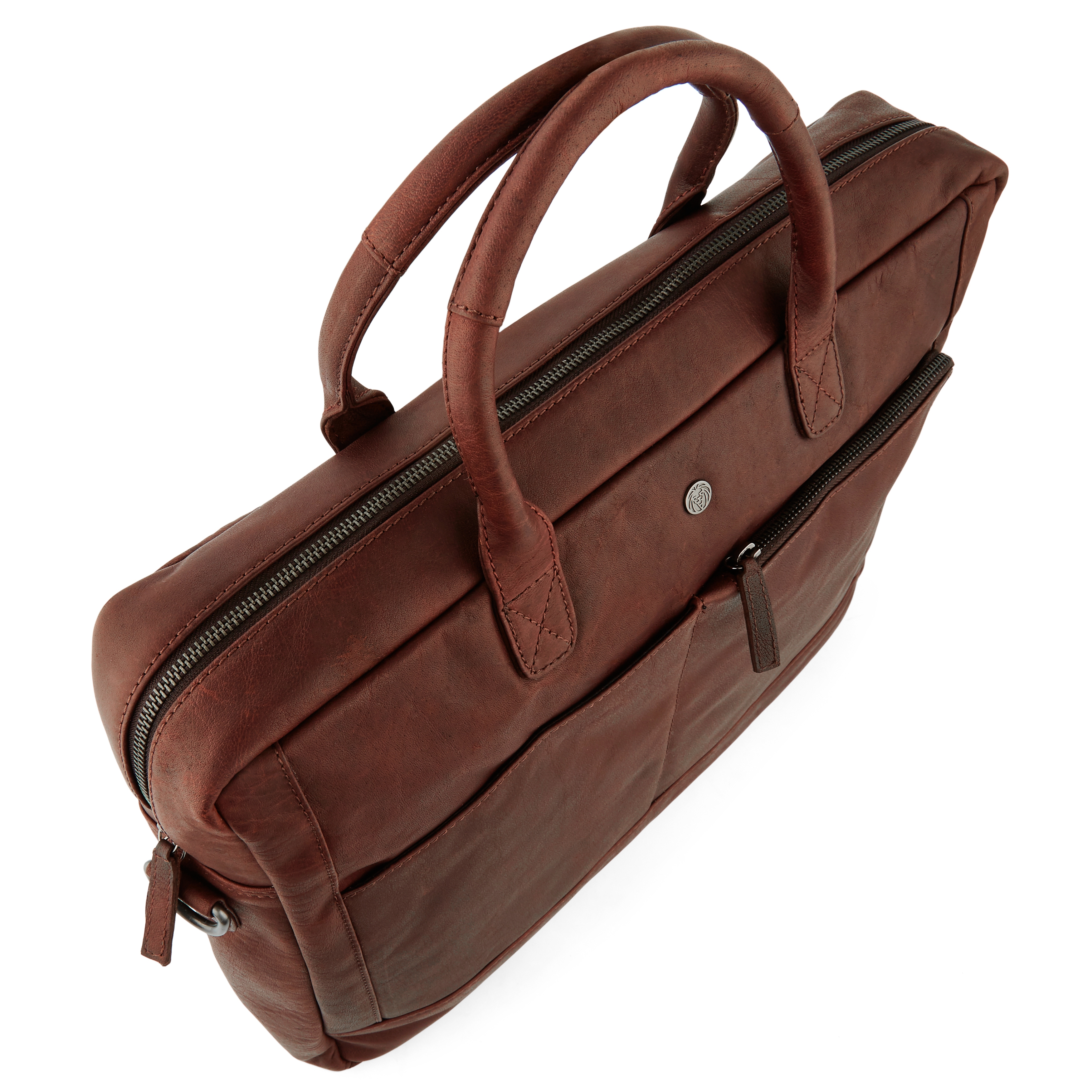 Borsa Oxford classica per laptop in pelle marrone - 6
