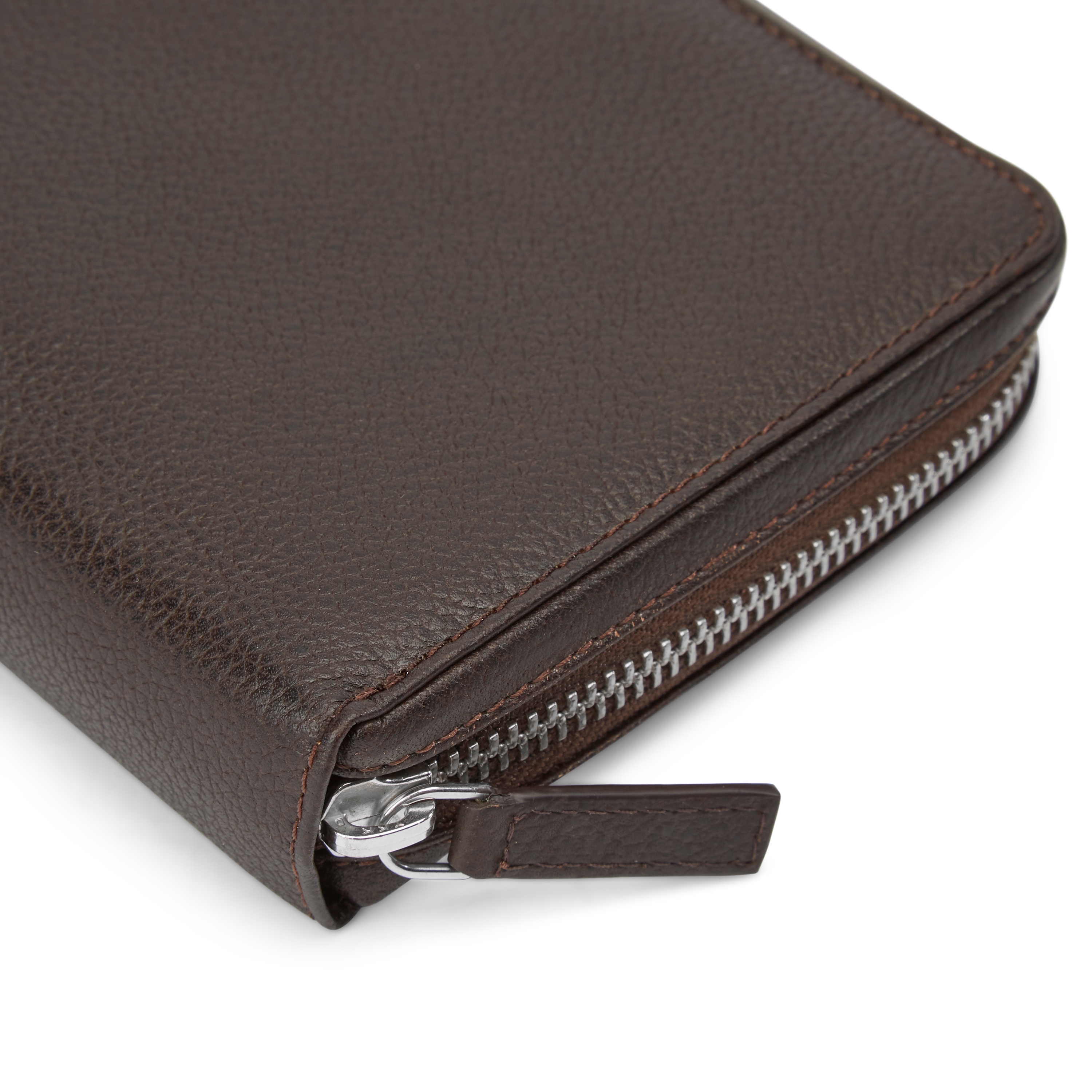 Ciemnobrązowe skórzane etui na karty XL z blokadą RFID - 5