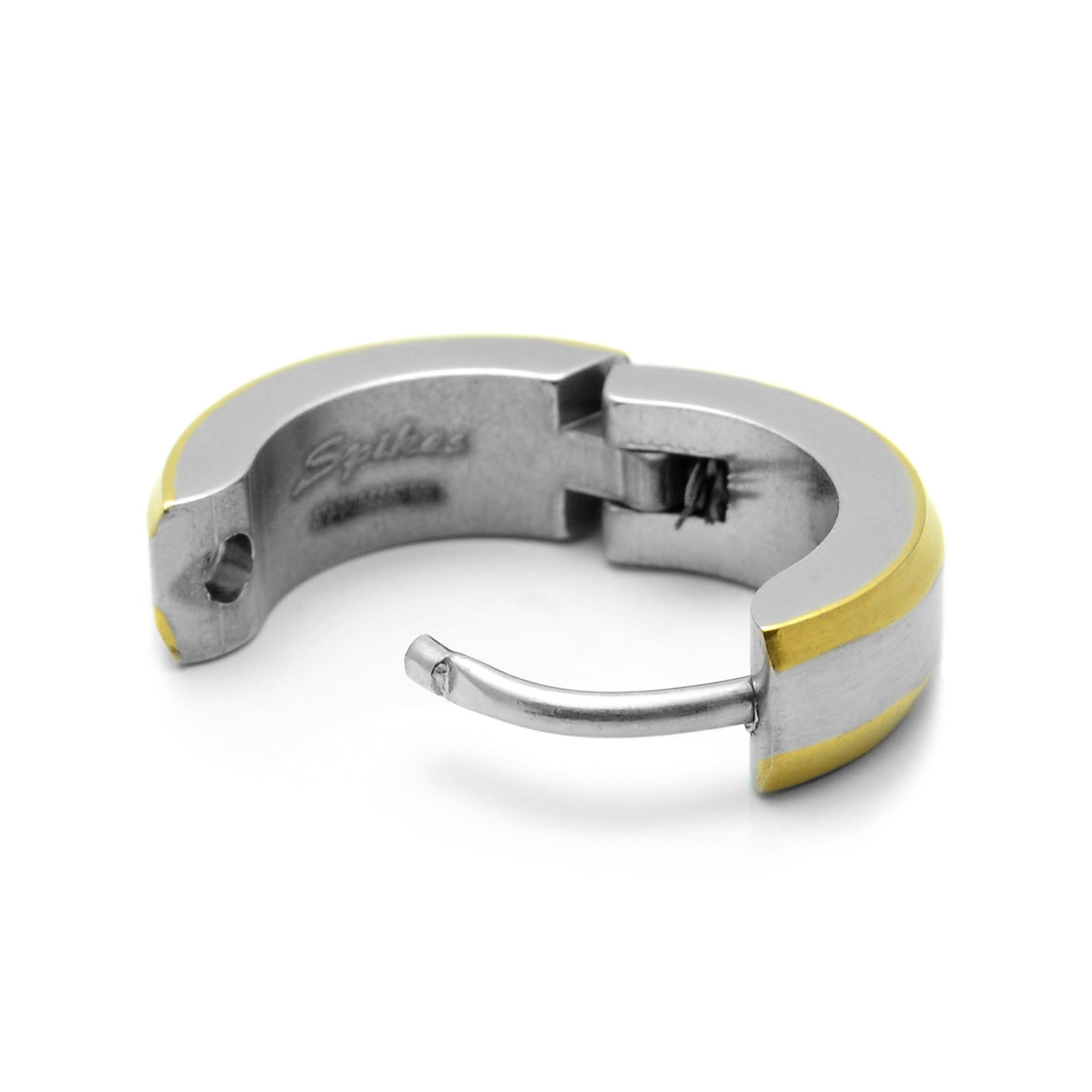 Sentio | Brushed Steel & Gold-Tone Surgical Steel Hoop Earring - 3