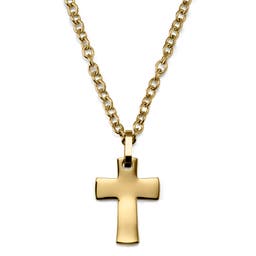 Gold-Tone Unique Curvy Cross Cable Chain Necklace
