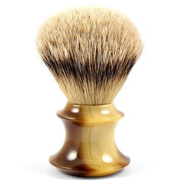 Faux Horn Silvertip Shaving Brush