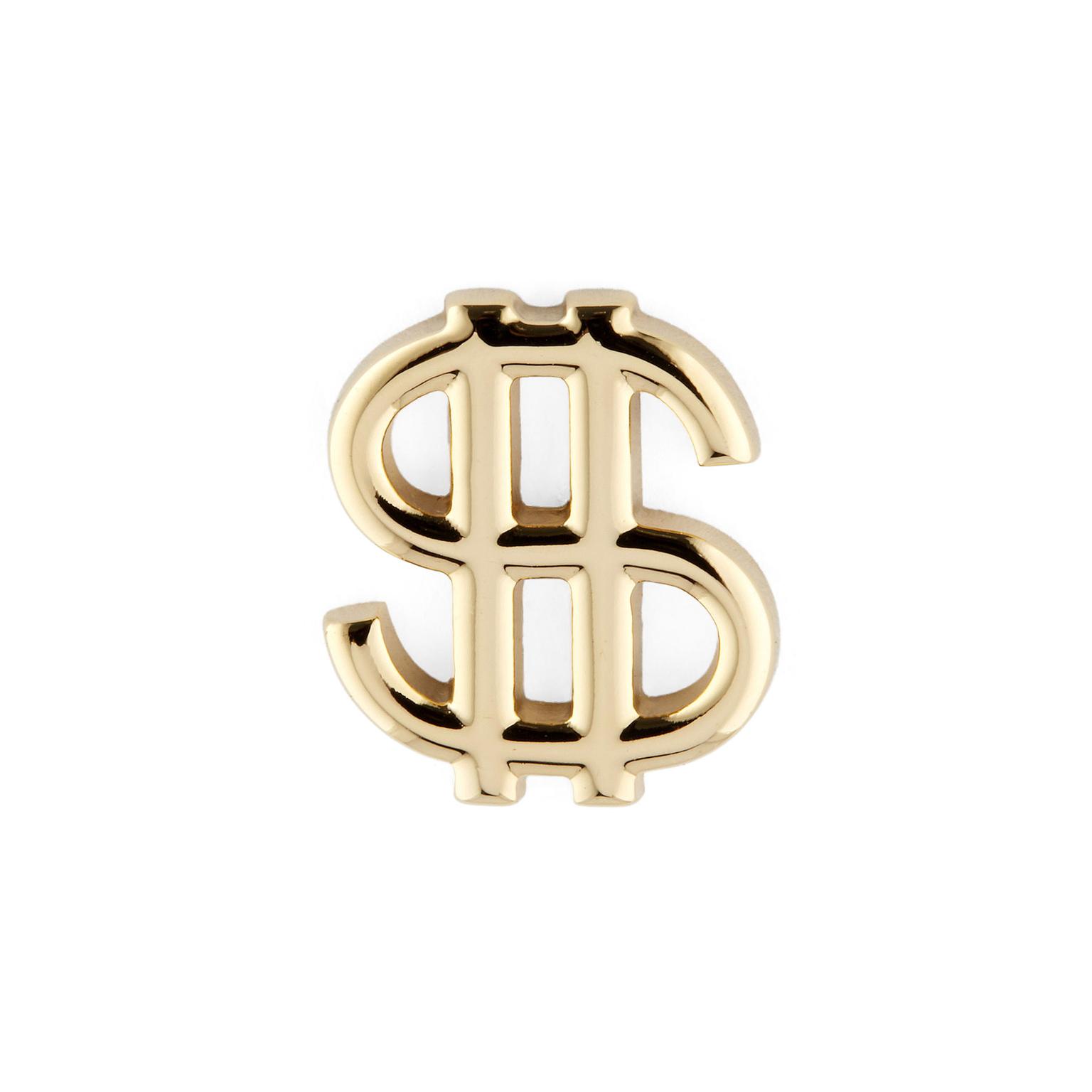 Spilla dorata a forma di dollaro Spilla dorata a forma di dollaro