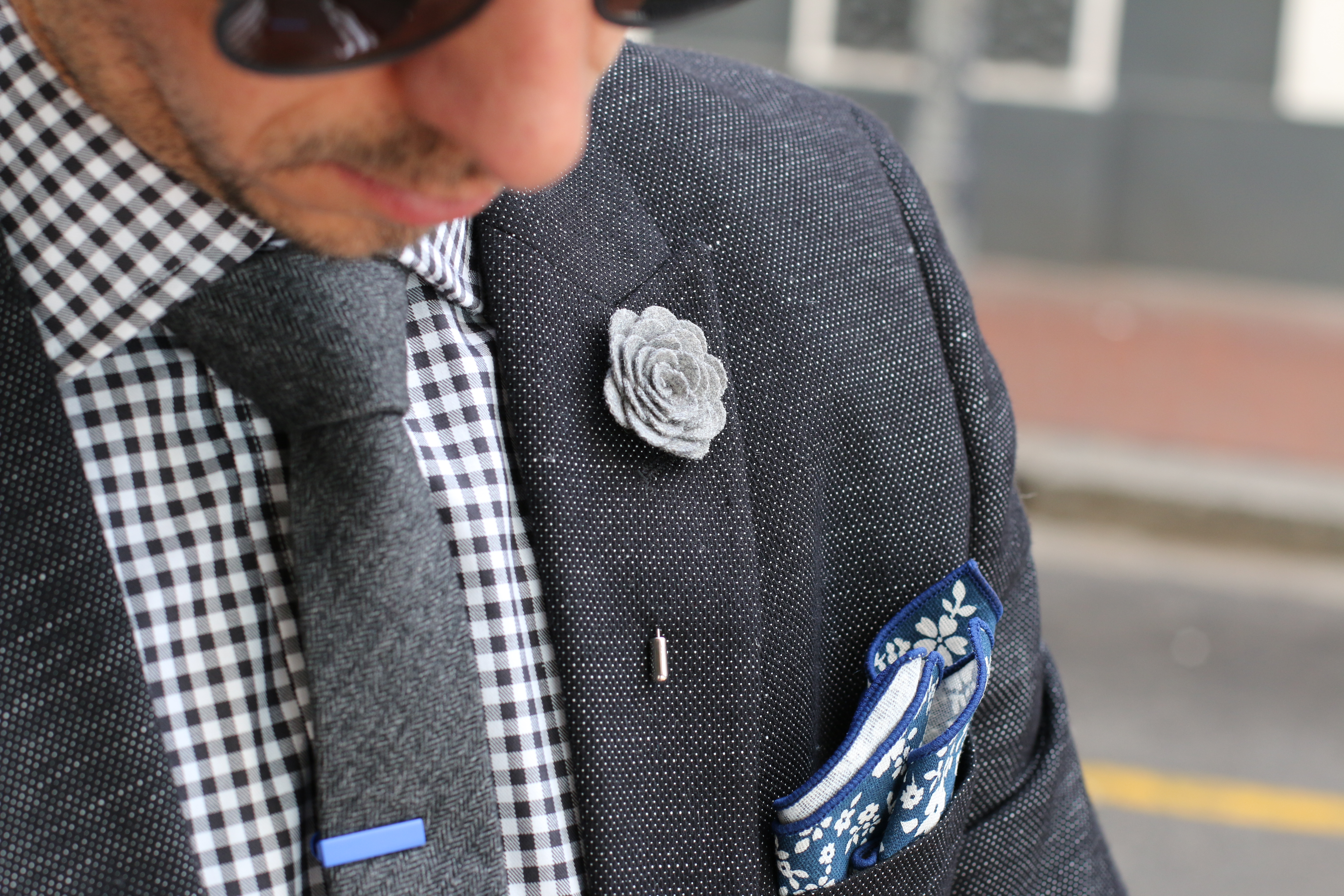 Grey Rose Lapel Pin - 3
