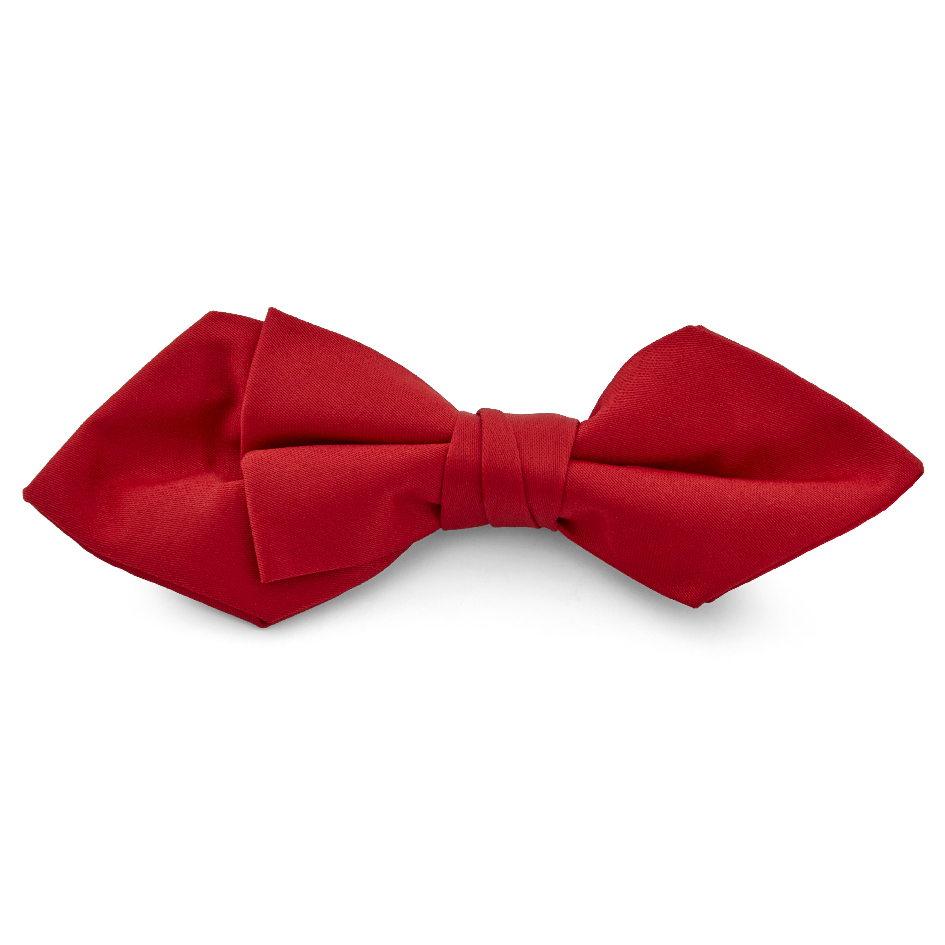 Cherry Red Basic Pointy Pre-Tied Bow Tie