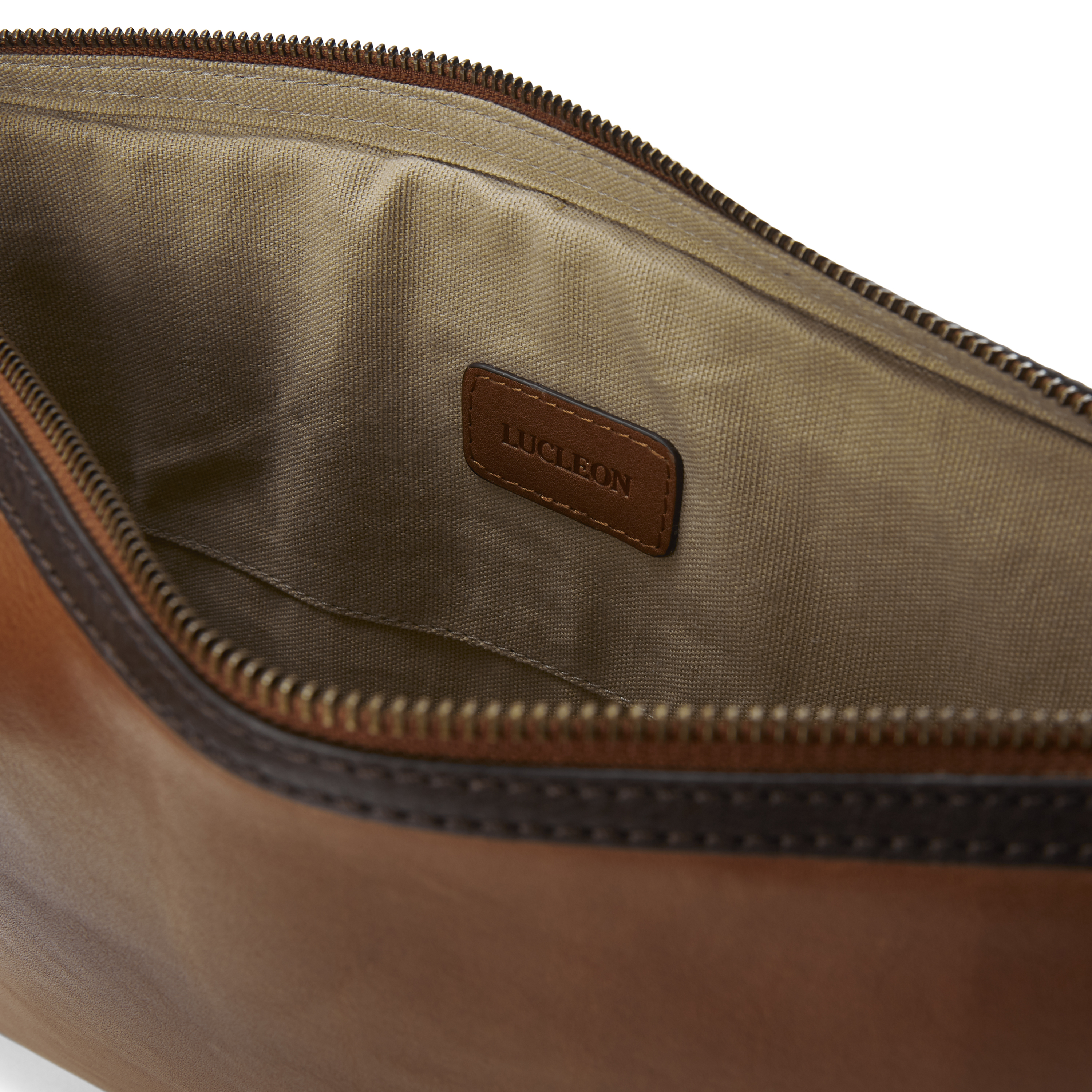 Funda para el portátil de cuero canela y marrón oscuro Lou - 8