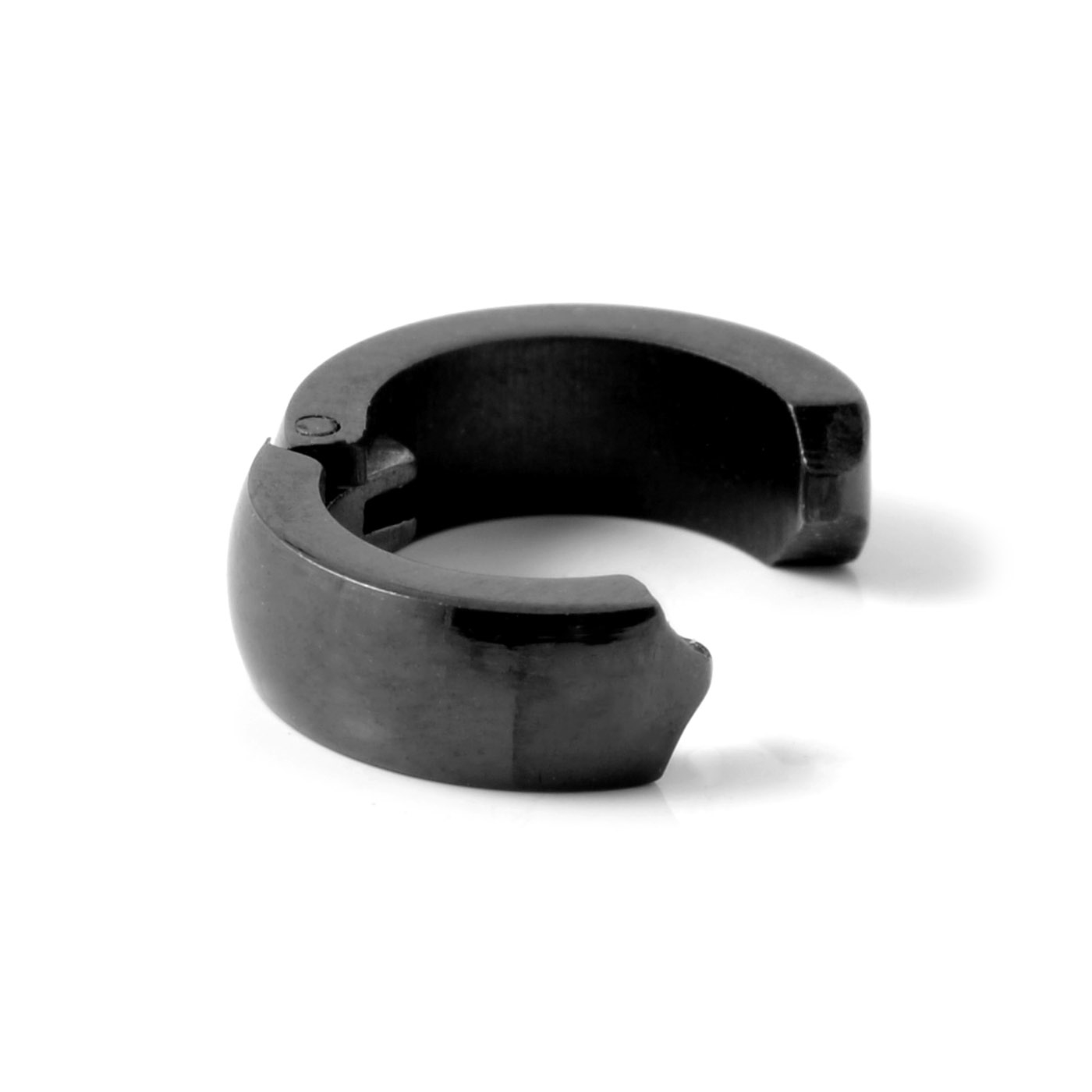 Ronde Brede Matzwarte Oorbel  - 2