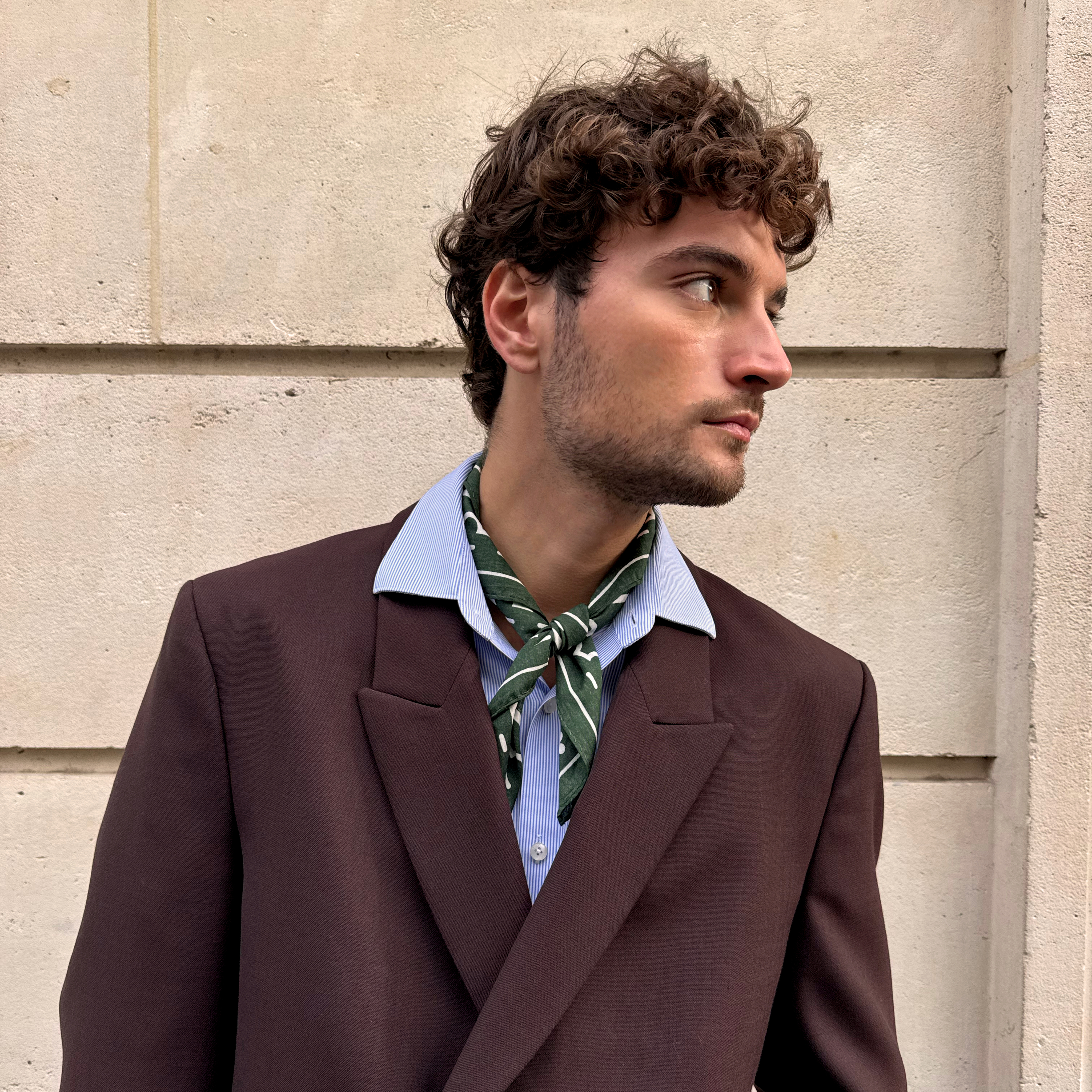 The Intro | Zöld Western pamut bandana - 4